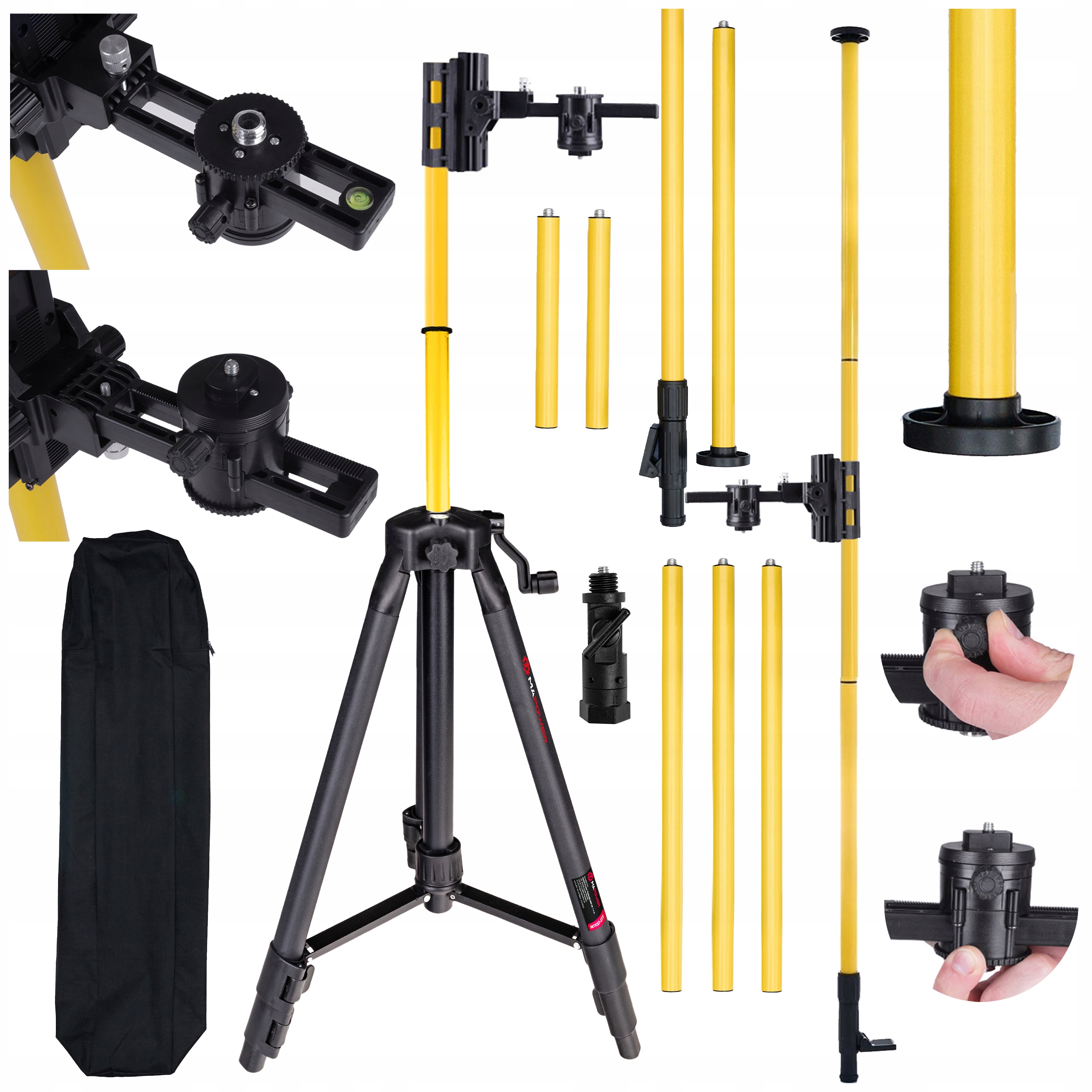 Rozpěrná Tyč 420 CM Nohy Stativ Pro Laser Pro Úkosy Trojnožek Deko