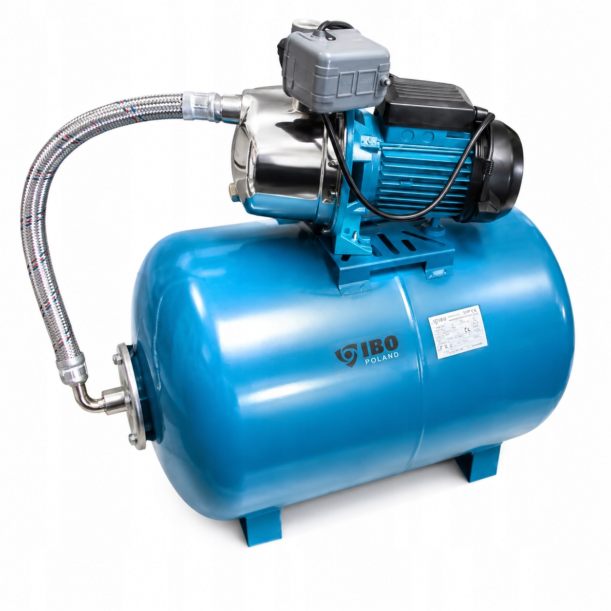 Hydrofor zestaw pompa JY1000 Inox pp119 zbiornik Ibo 100l pp3045 +we374