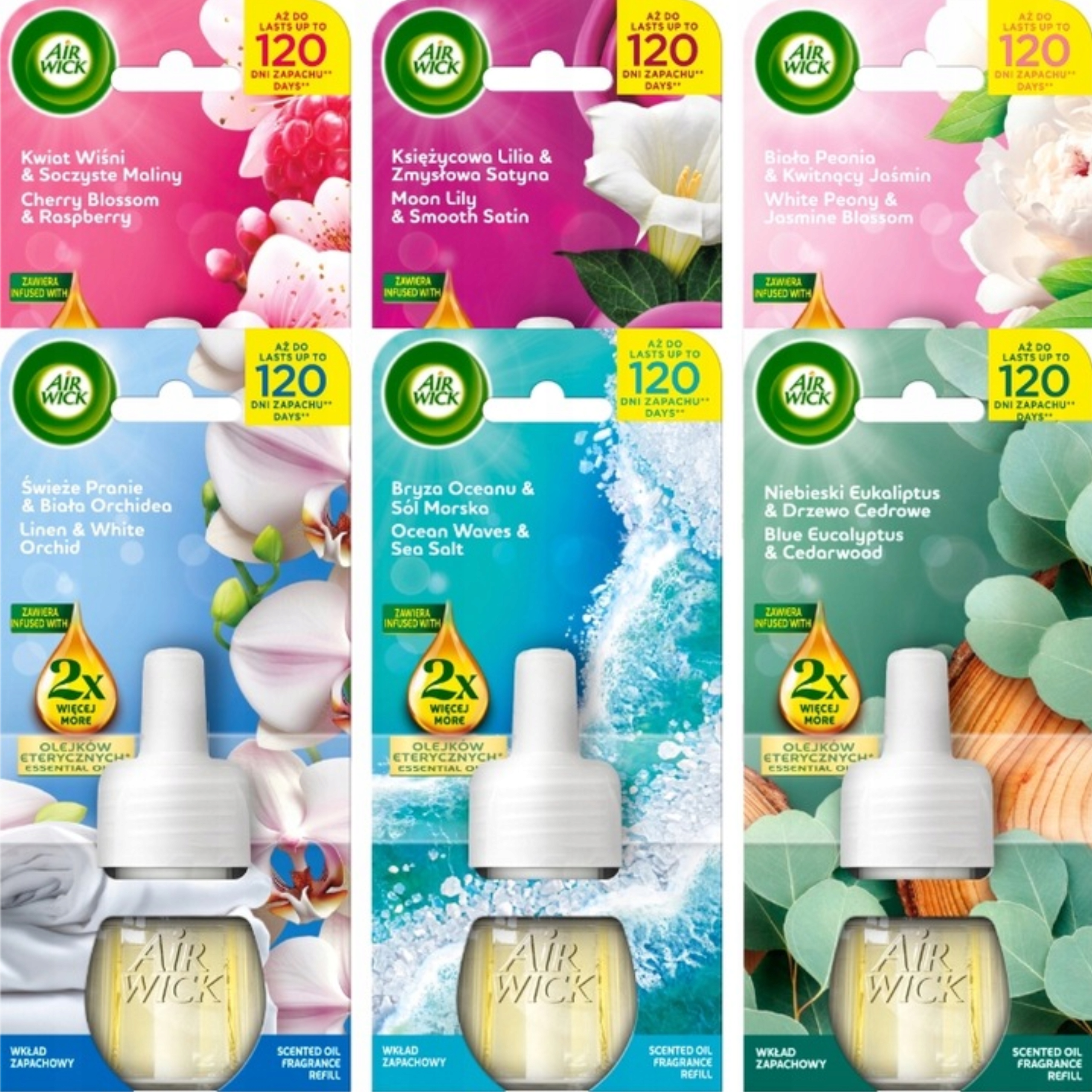 Air Wick Náhradní náplně do elektrického osvěžovače vzduchu 6 kusů MIX