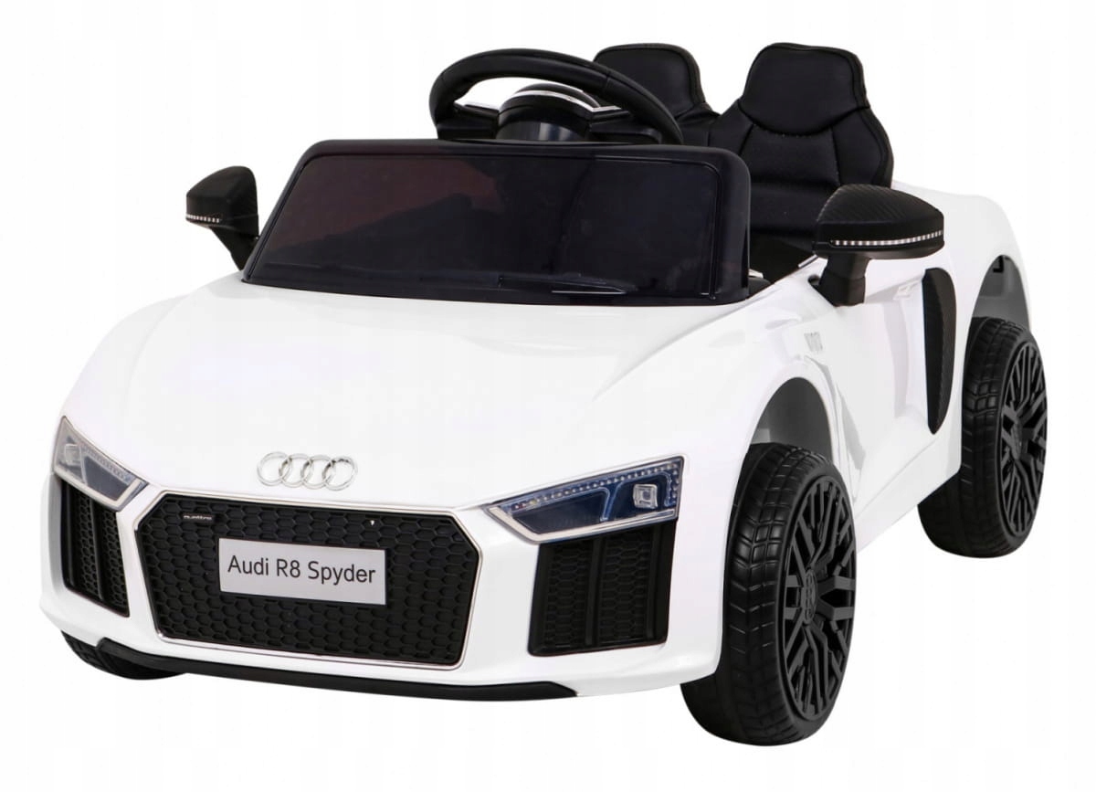 Auto na akumulator dla dzieci Audi R8 Biały Pilot Eva Wolny Start MP3 Led