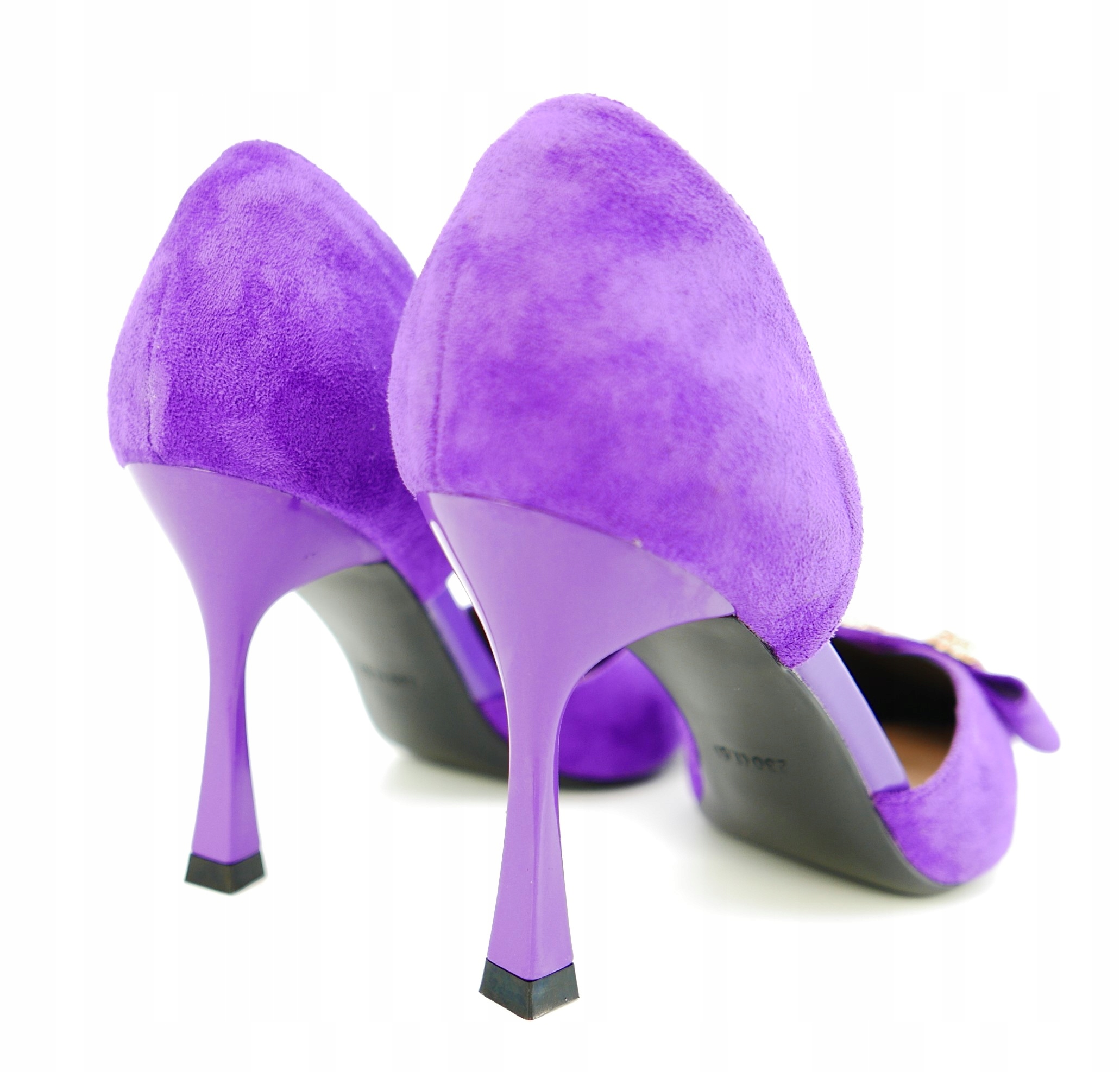 MOLO FIOLETOWE ZAMSZOWE SZPILKI Z OZDOBĄ R39 Rozmiar 39