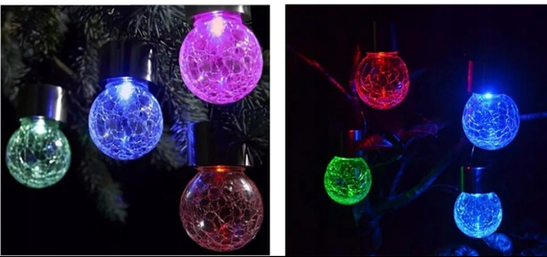 lampa solarna żarówka kolorowe szkło dekor mix kolorów P-506 Stan opakowania oryginalne