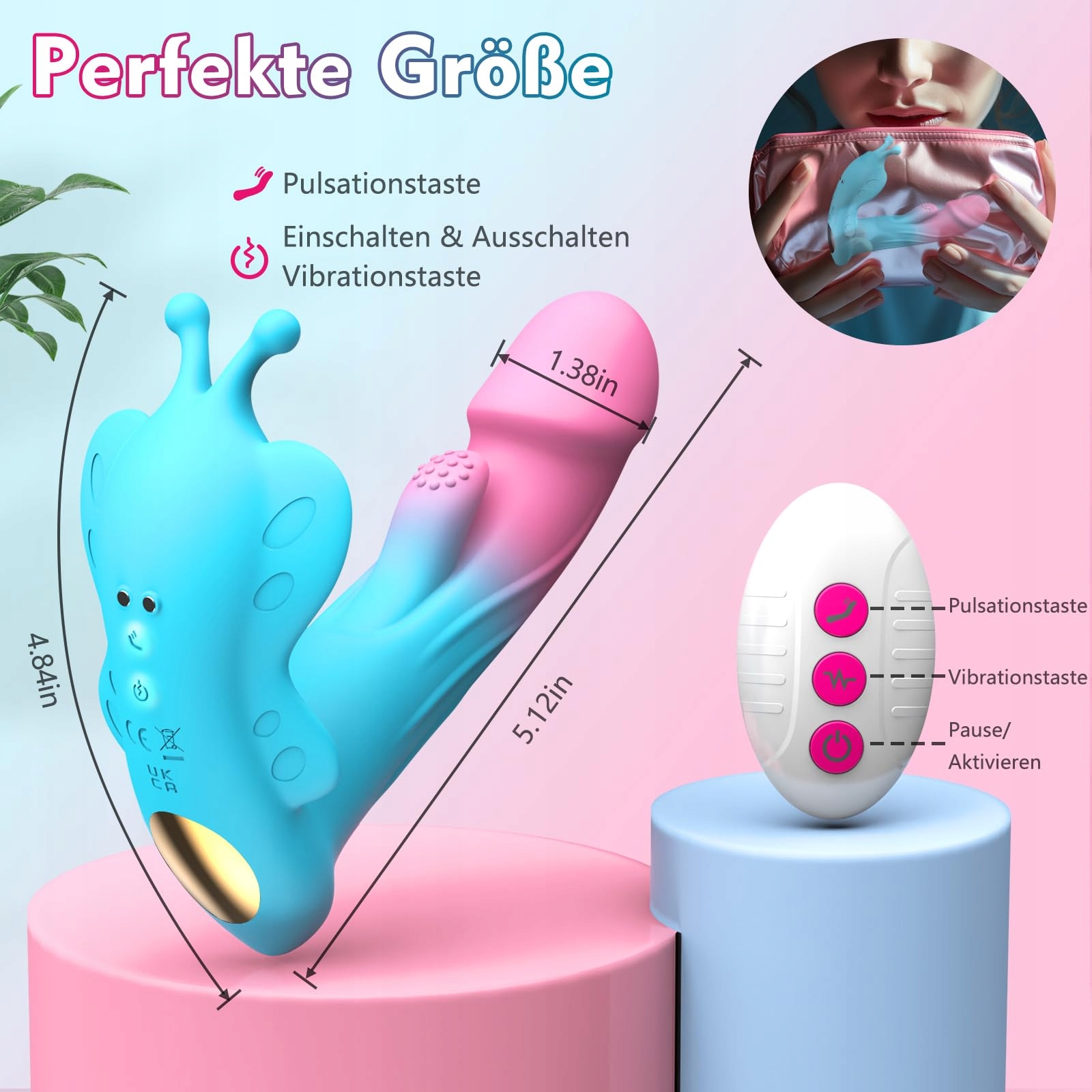 BUTTERFLY Wibrator Dildo Zabawki Erotyczne Dla Kobiet 10 Trybów Wibracji — miniatura 6