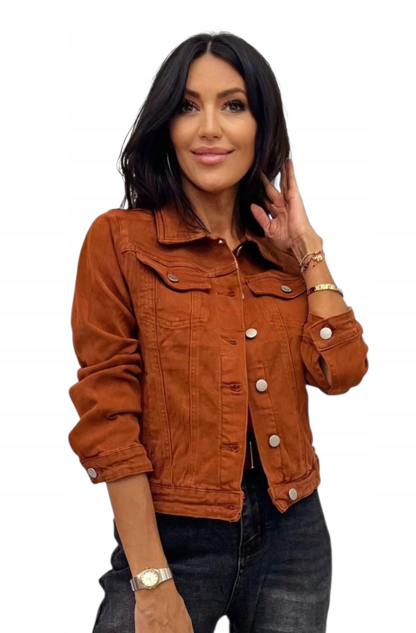 Klasická Módní Džínová Bunda Katana Karamelová velikost M 38