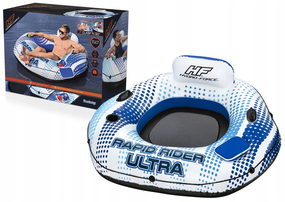 Dmuchane Koło Do Pływania 165cm Niebieskie Bestway 43726