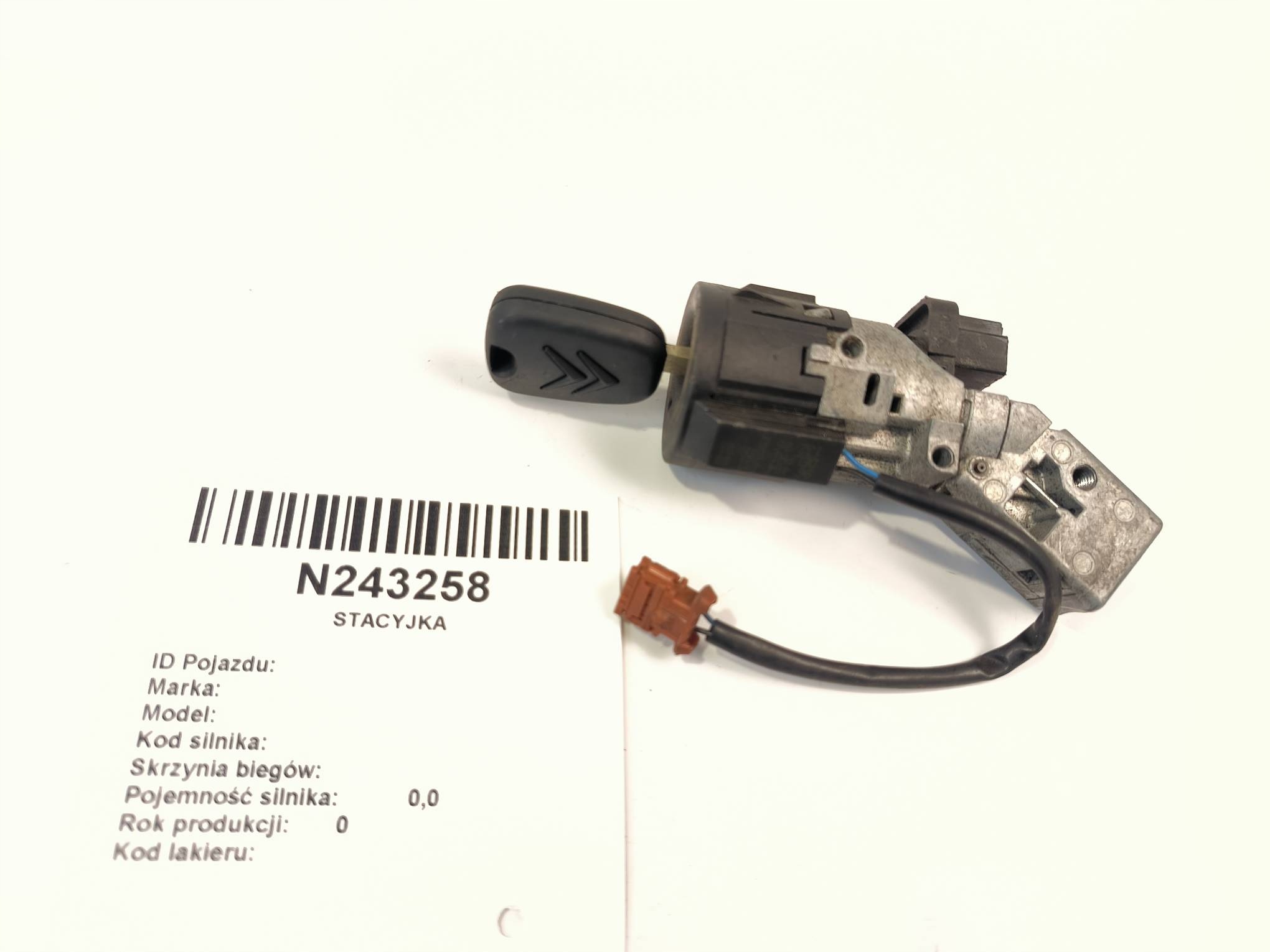 ignition N0502455 PEUGEOT 407