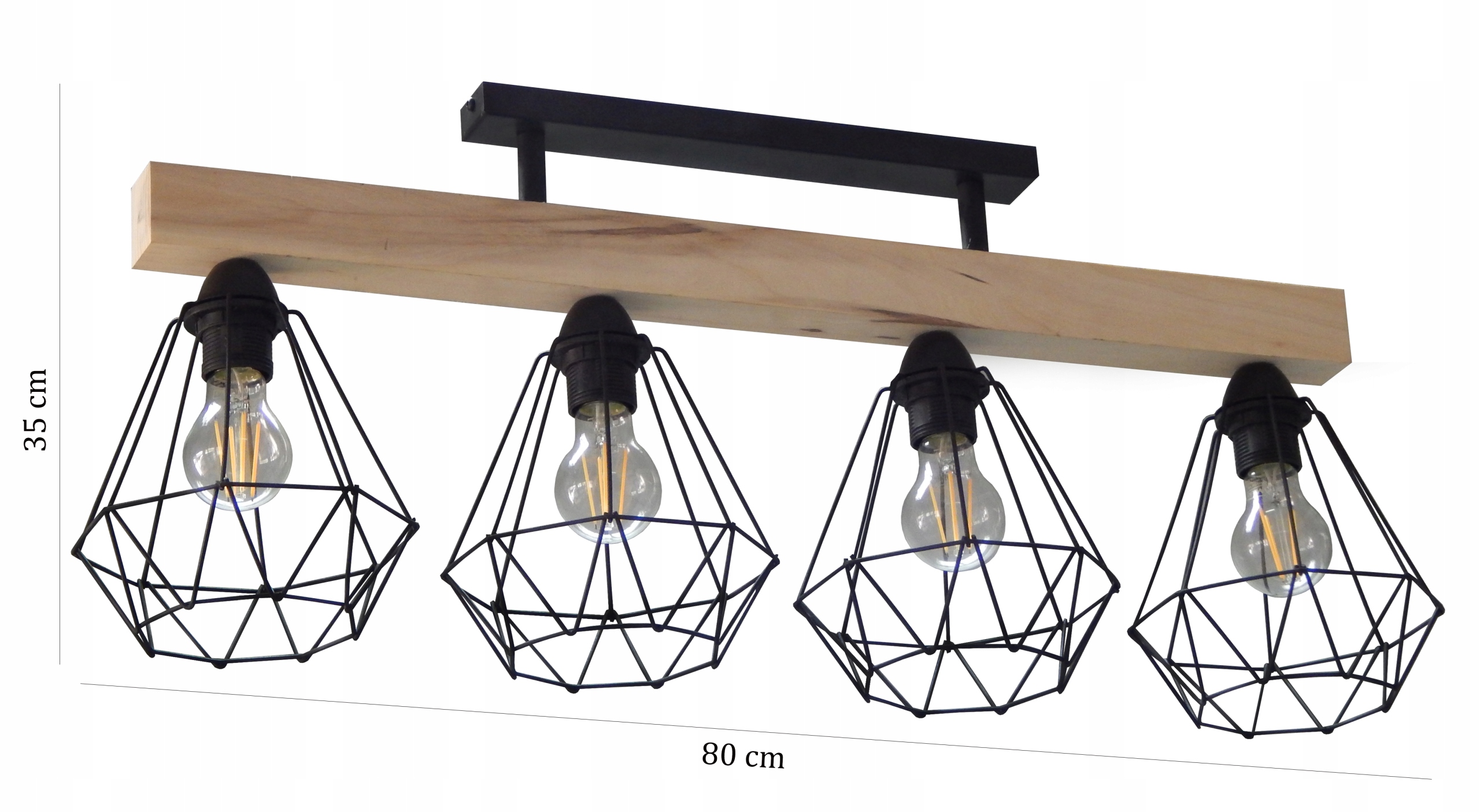 ŻYRANDOL LAMPA PLAFON SUFITOWY 022-3PL DRUCIAK DREWNO LOFT E27 NOWOCZESNA Marka Adex