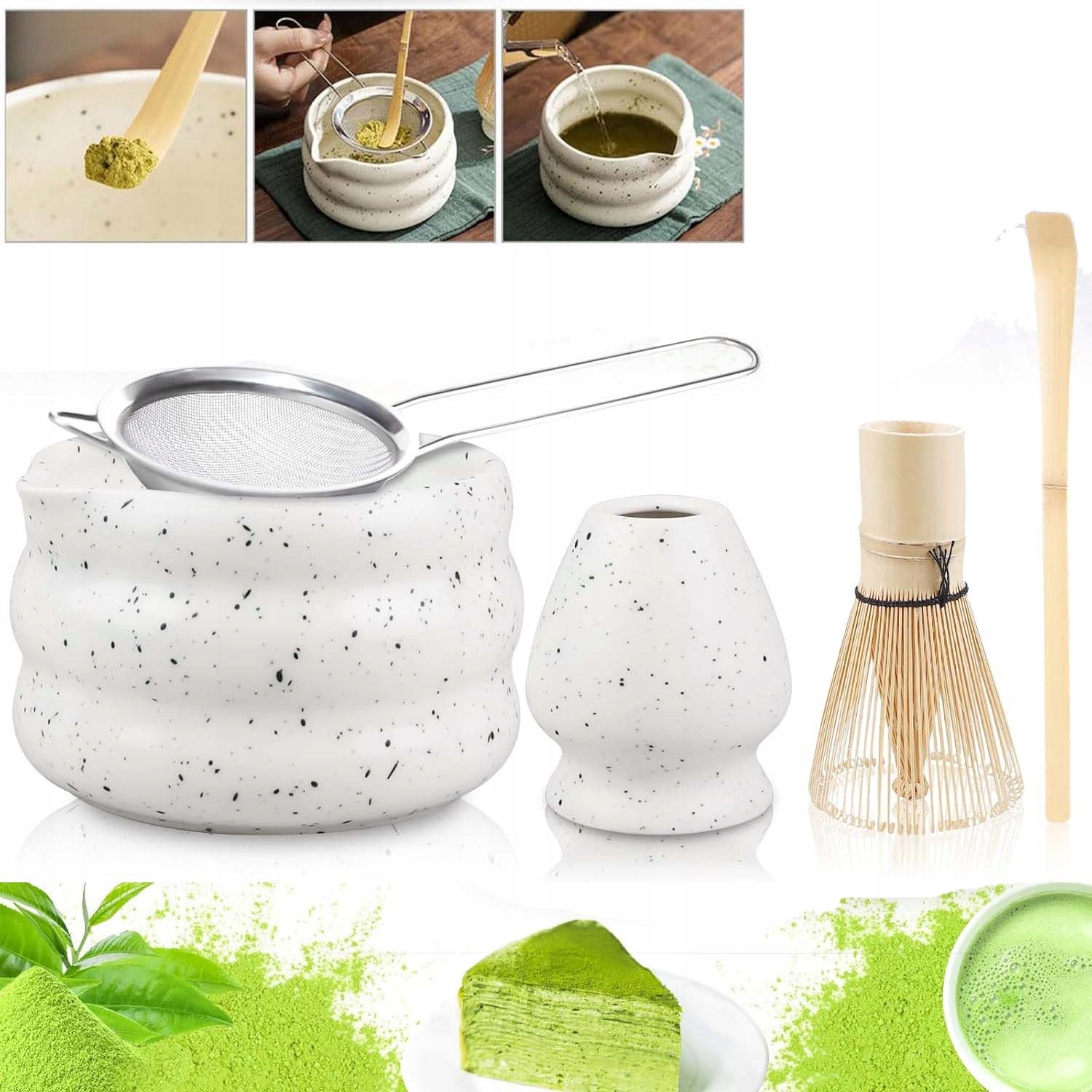 Levně Sada Nástrojů Pro Japonskou Přípravu Matchy, 5 Dárková Sada Na Čaj