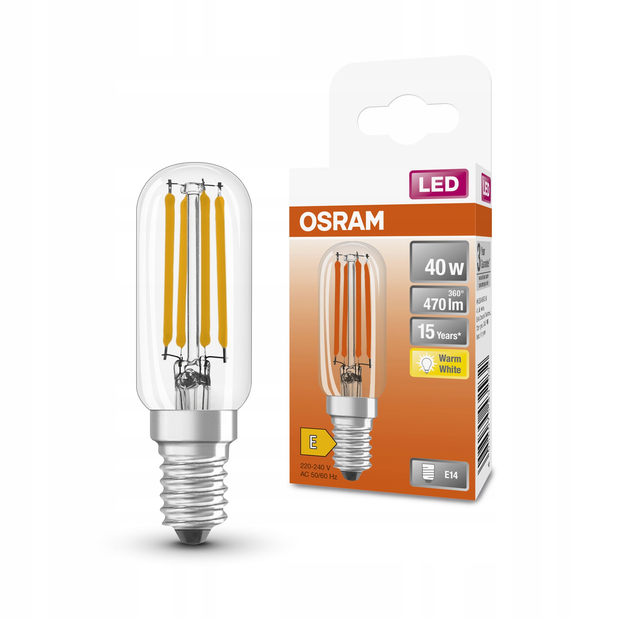 

Żarówka Led T26 4W=40W E14 Osram 2700K przeź.