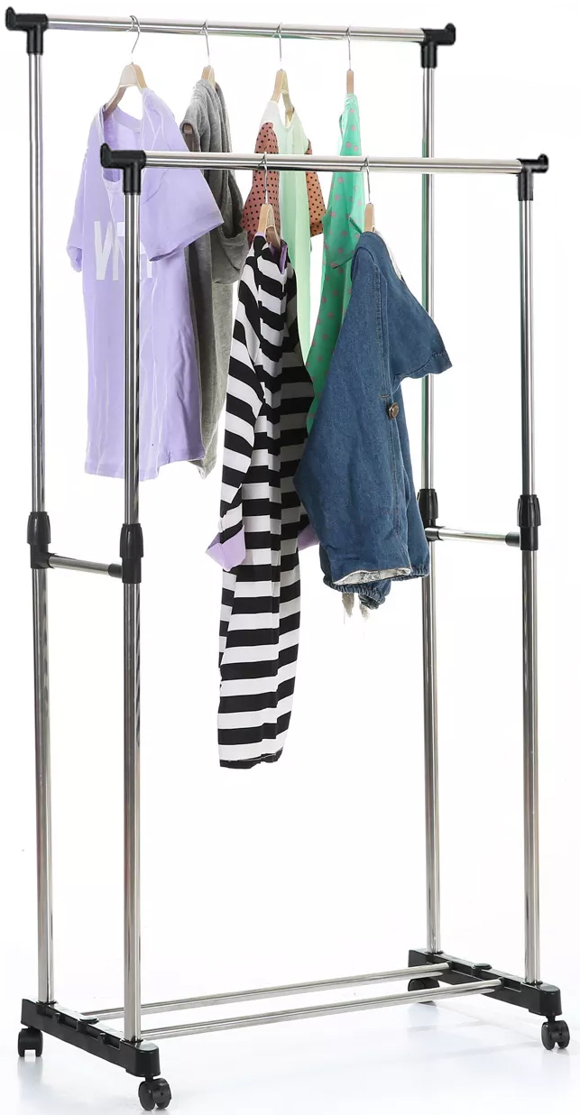 

Wieszak Podwójny Stojący Na Kółkach Ubrania Stojak