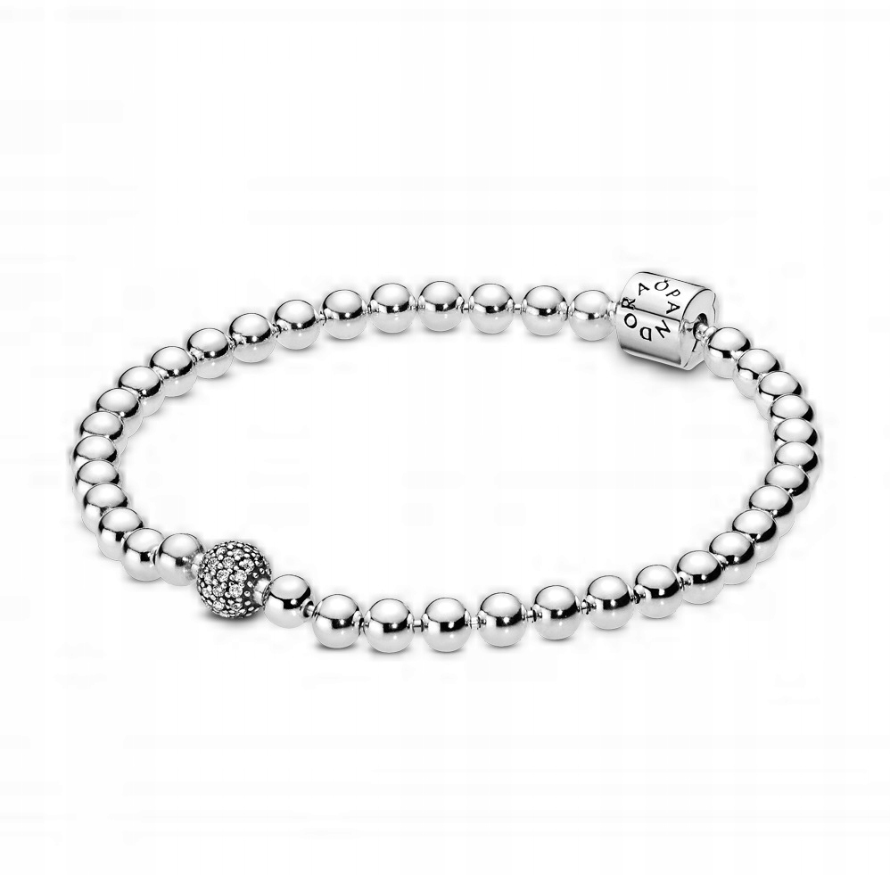 Bransoletka Pandora Moments z koralików z mozaiką pavé 598342CZ 21 cm