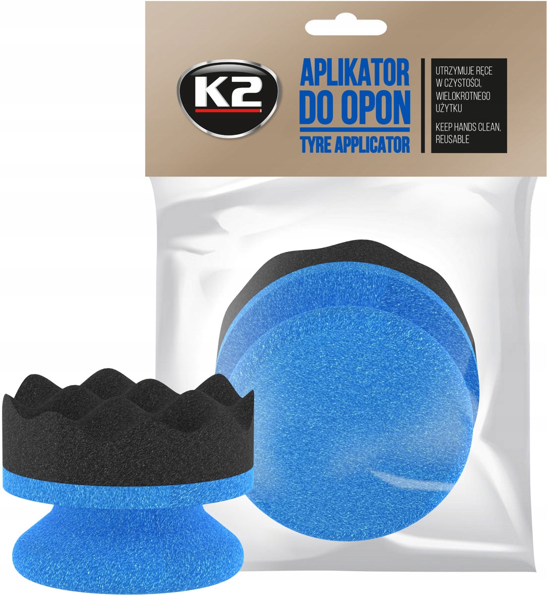 K2 Aplikator gąbka do opon plastików czernideł dressingów