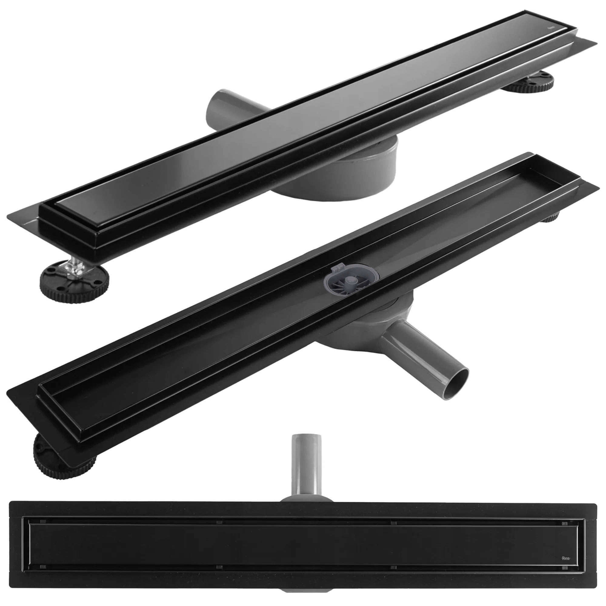 Čierny Lineárny Odtok 80 cm Podlahová Odvodovka Rea Neox Pro Black