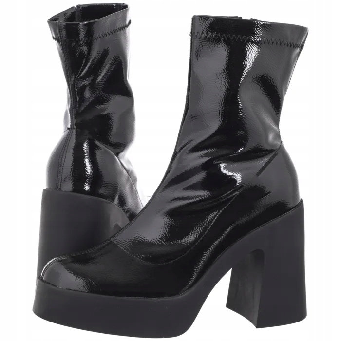 Dámské Kotníkové Boty na vysokém podpatku Nepeke Silva Black černé