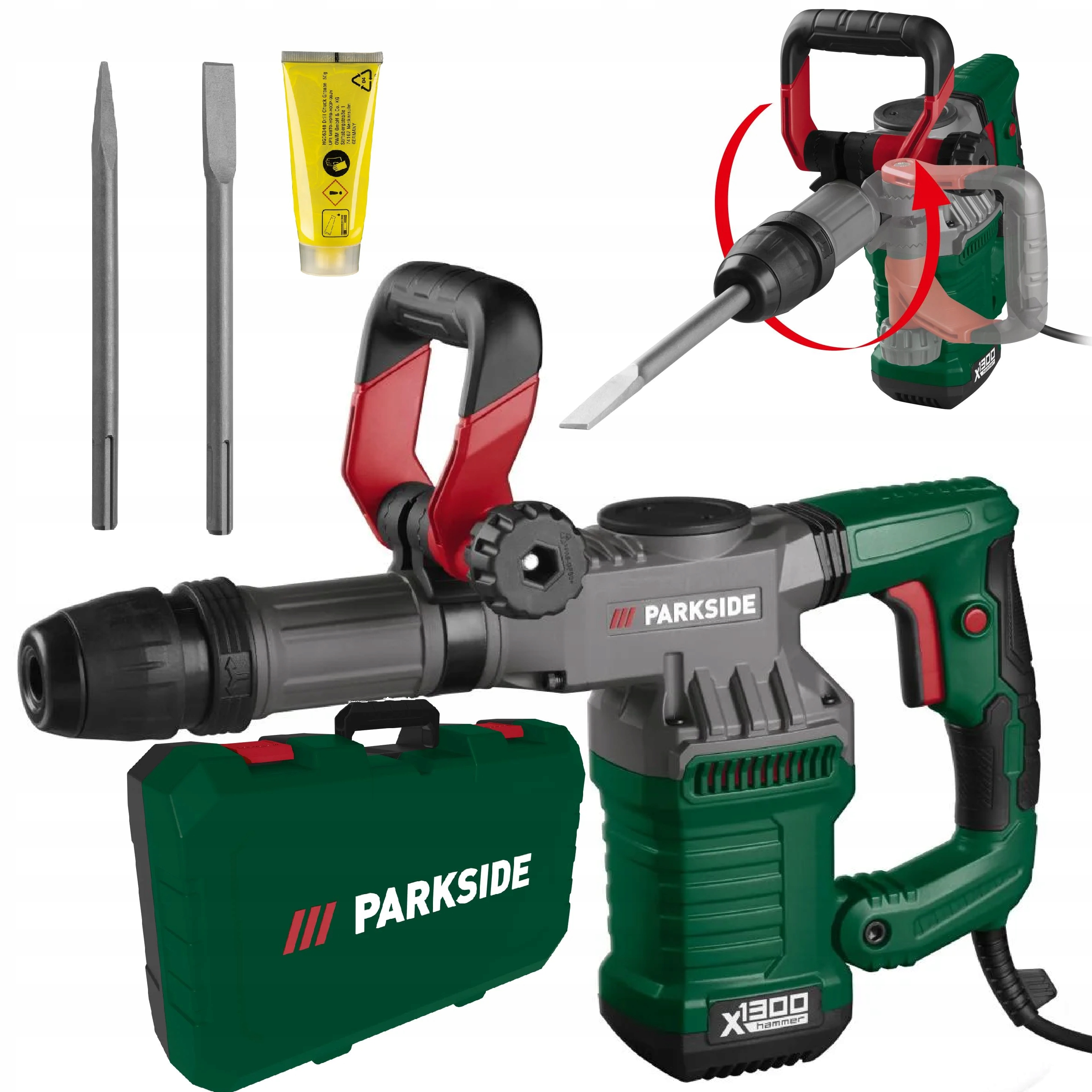 Bourací kladivo Parkside SDS-Max 15J Pah 1300 pro betonu a kámen