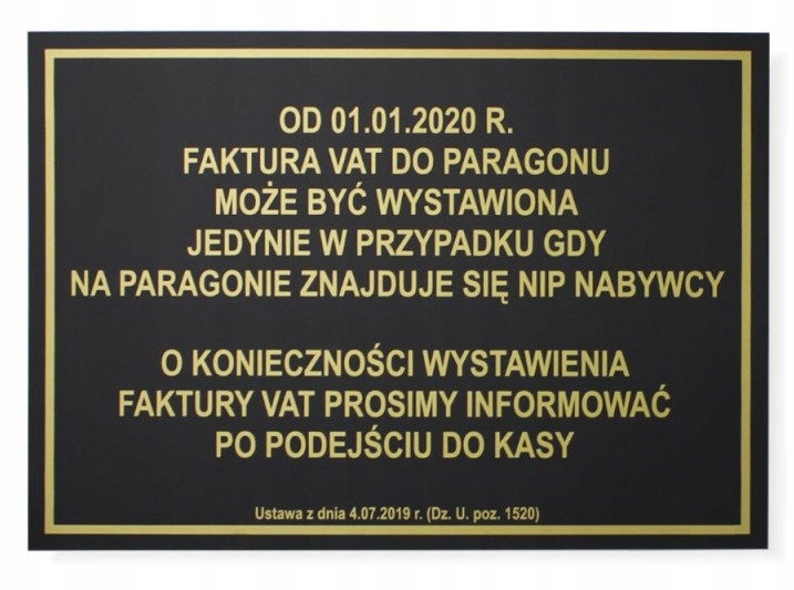 

Tabliczka Vat Do Paragonu Może Być Wystawiona