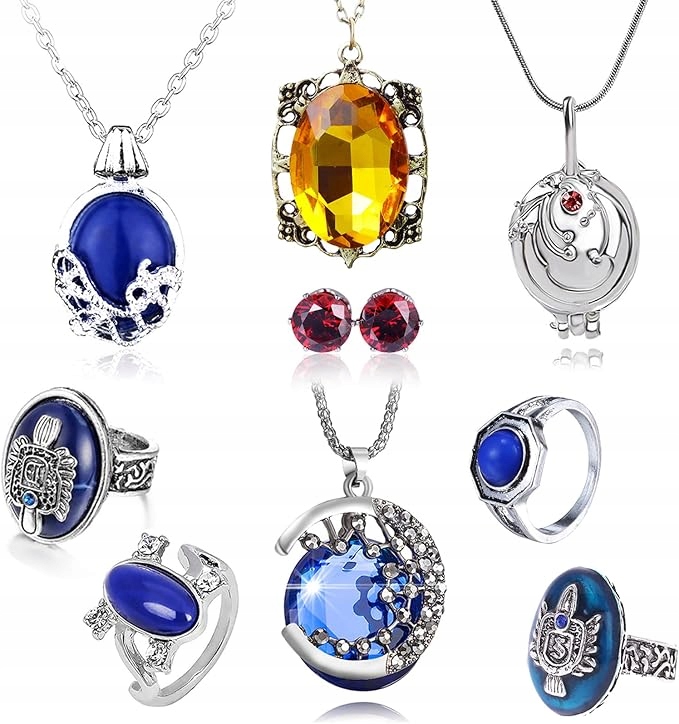 Zestaw Naszyjnik biżuterii Pamiętniki Wampirów Tvd Katherine Elena 9 szt.