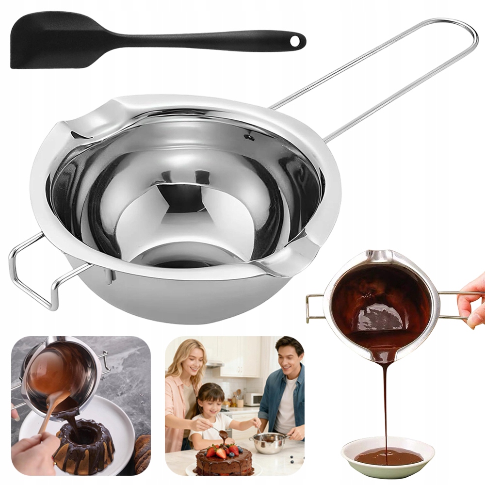 Olvadó fazék 600ml, Rozsdamentes acél csokoládé tégely