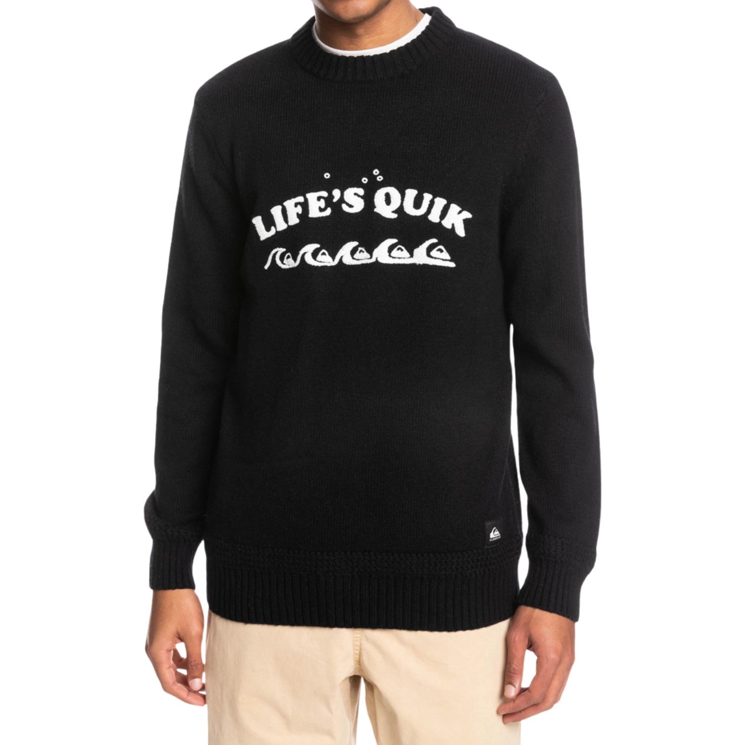 Pánský svetr Quiksilver Lifes Quik černý bavlněný, moderní, teplý vel. XL