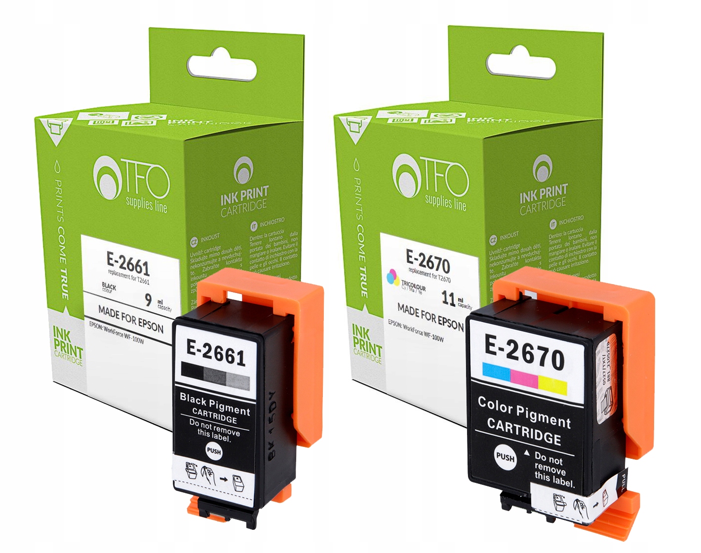 

Zestaw 2x tusz Tfo do Epson do WF-100W T2661 T2670