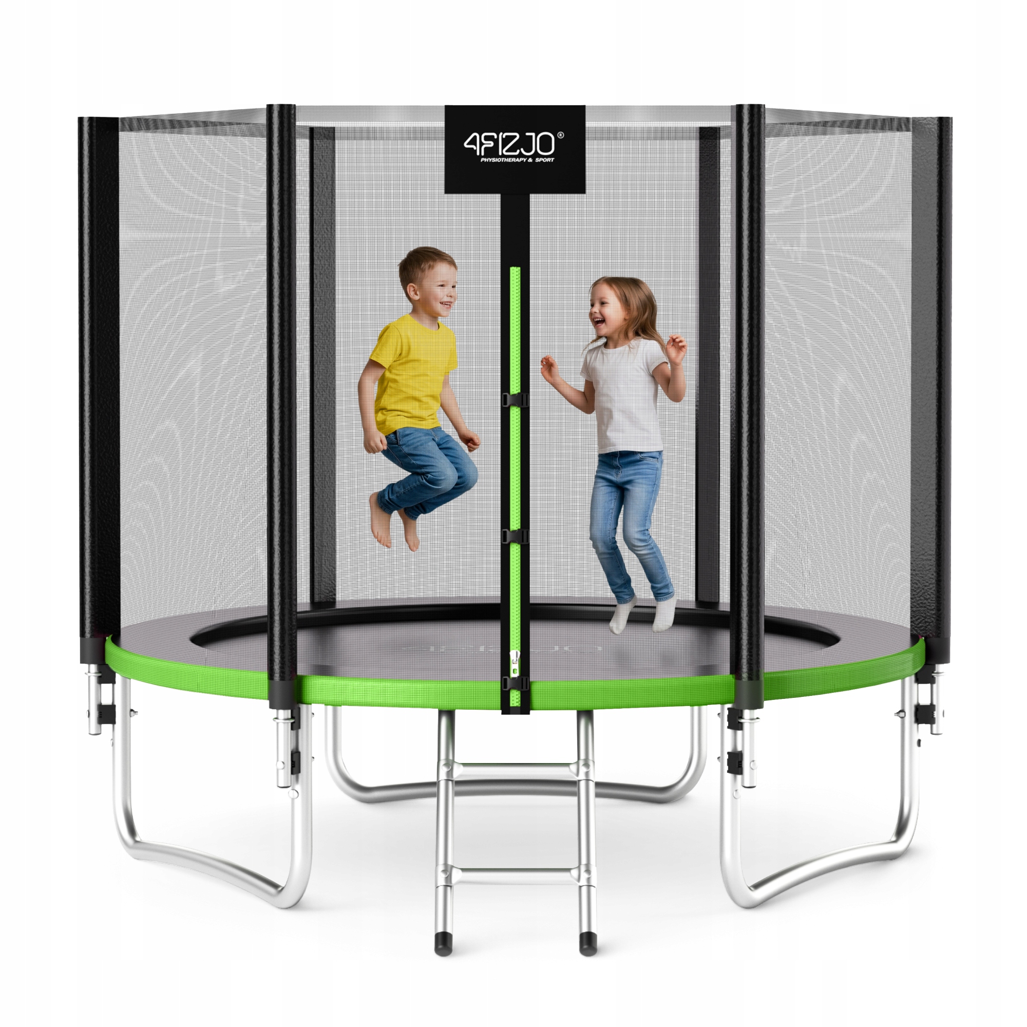 Trampolina Domowa Dla Dzieci Do Domu I Ogrodu Z Siatką Zewnętrzną 8 Ft