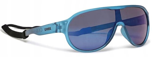 OKULARY PRZECIWSŁONECZNE DZIECIĘCE UVEX SPORTSTYLE 512 NIEBIESKIE + SZNUREK