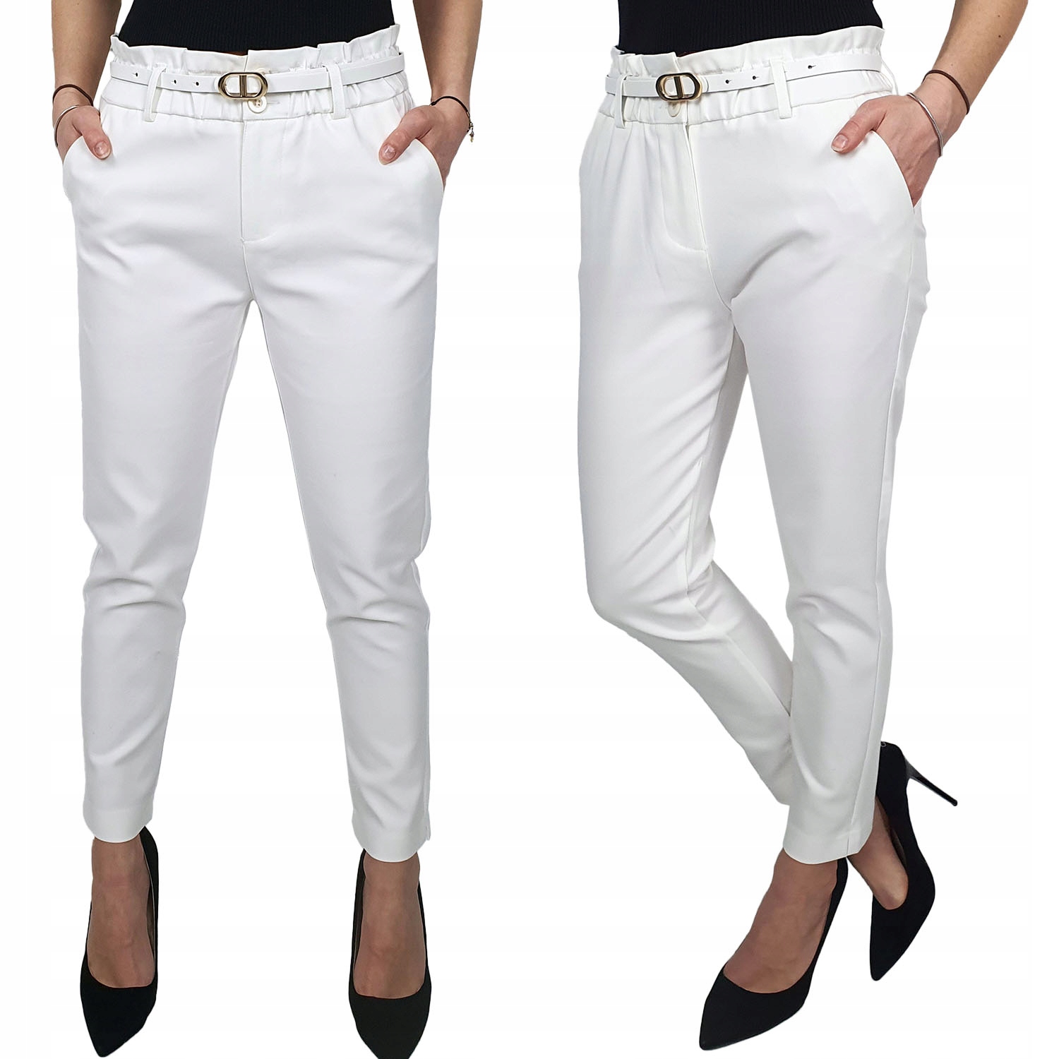 #eleganckie Spodnie Damskie Freesia 7/8 Falbanka