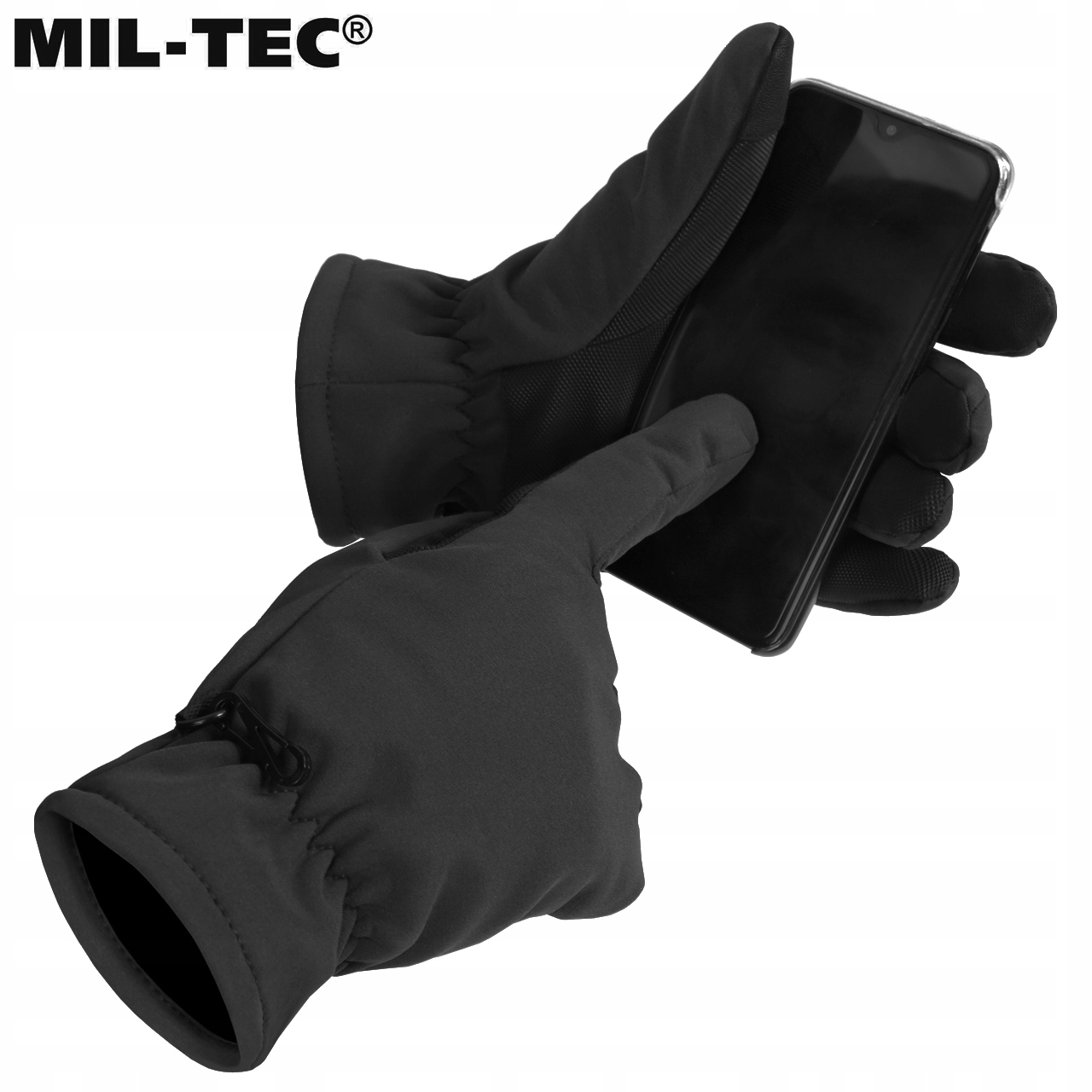 RĘKAWICZKI ZIMOWE MĘSKIE SOFTSHELL 3M THINSULATE DOTYKOWE DO SMARTFONU Skład materiałowy 100% poliester