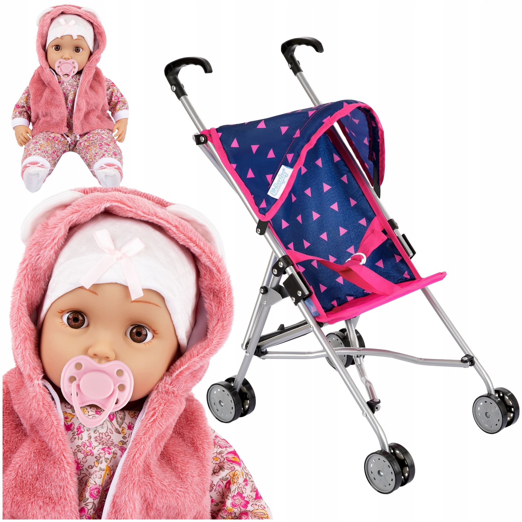 

Kinderplay Wózek Dla Lalek Spacerówka Lekki