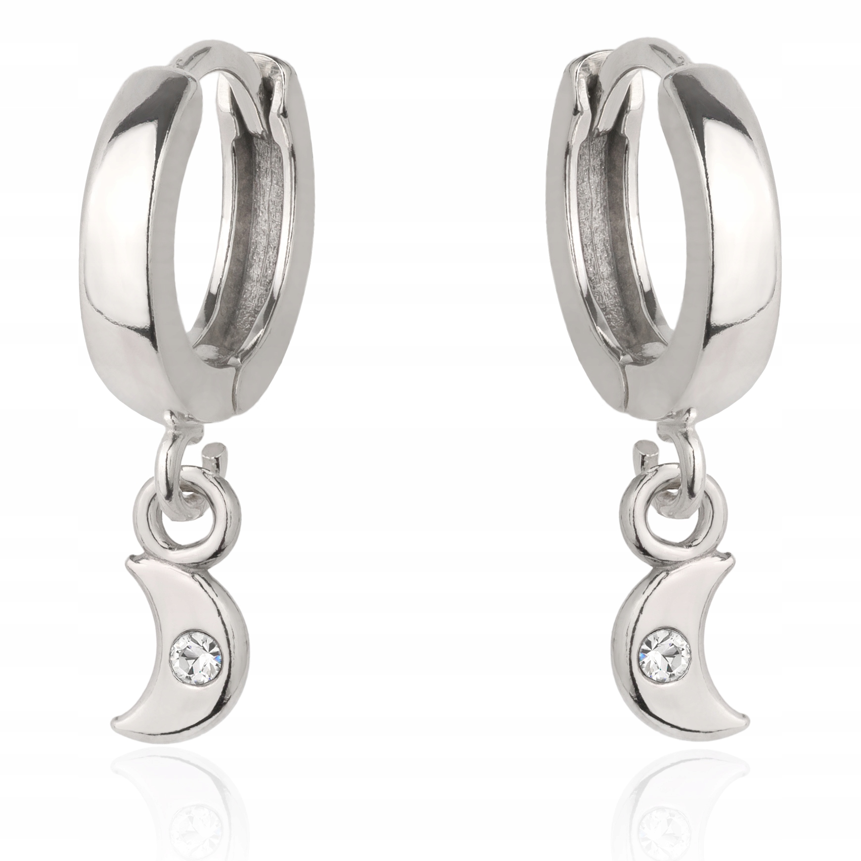 Stříbrné náušnice měsíc Swarovski stříbro 925