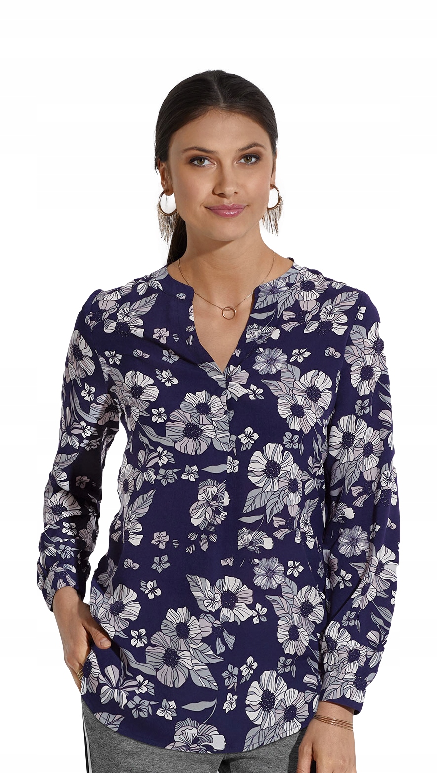 

Koszula Bluzka Damska elegancka Kwiaty *L