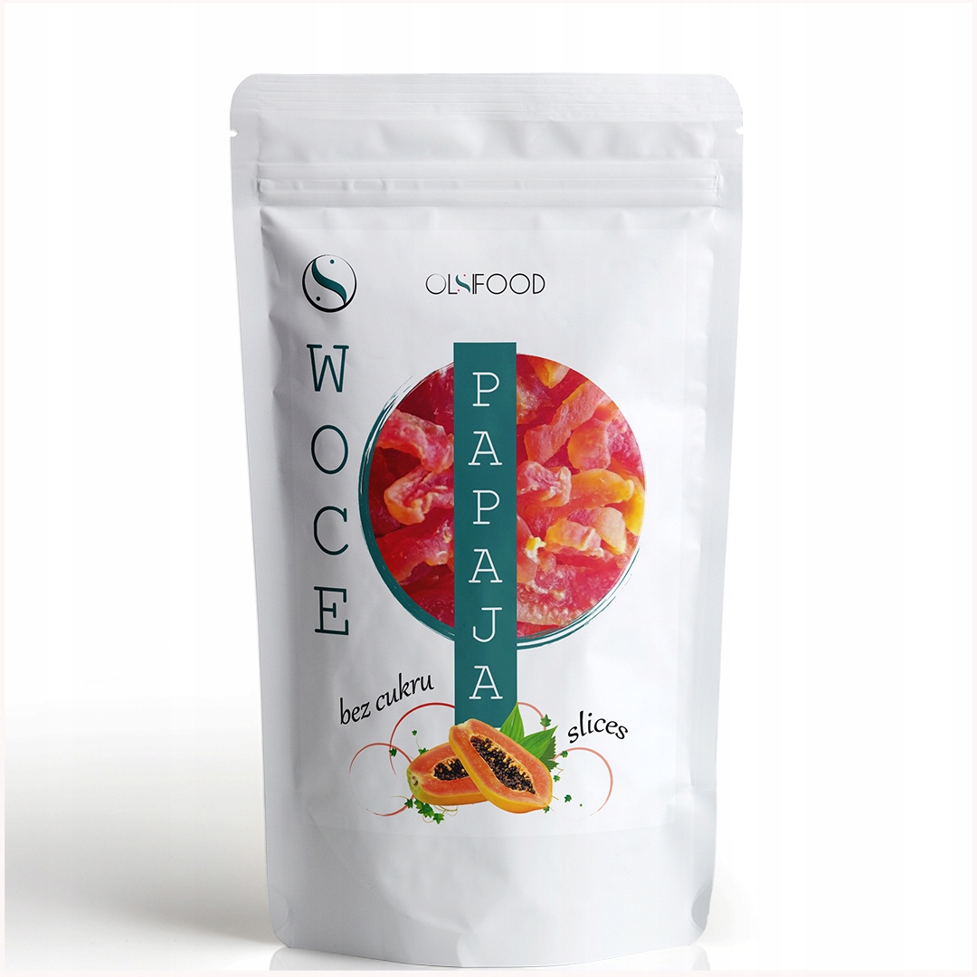 Levně Papája Sušená bez cukru 1 kg Nesířené plátky OlsiFood