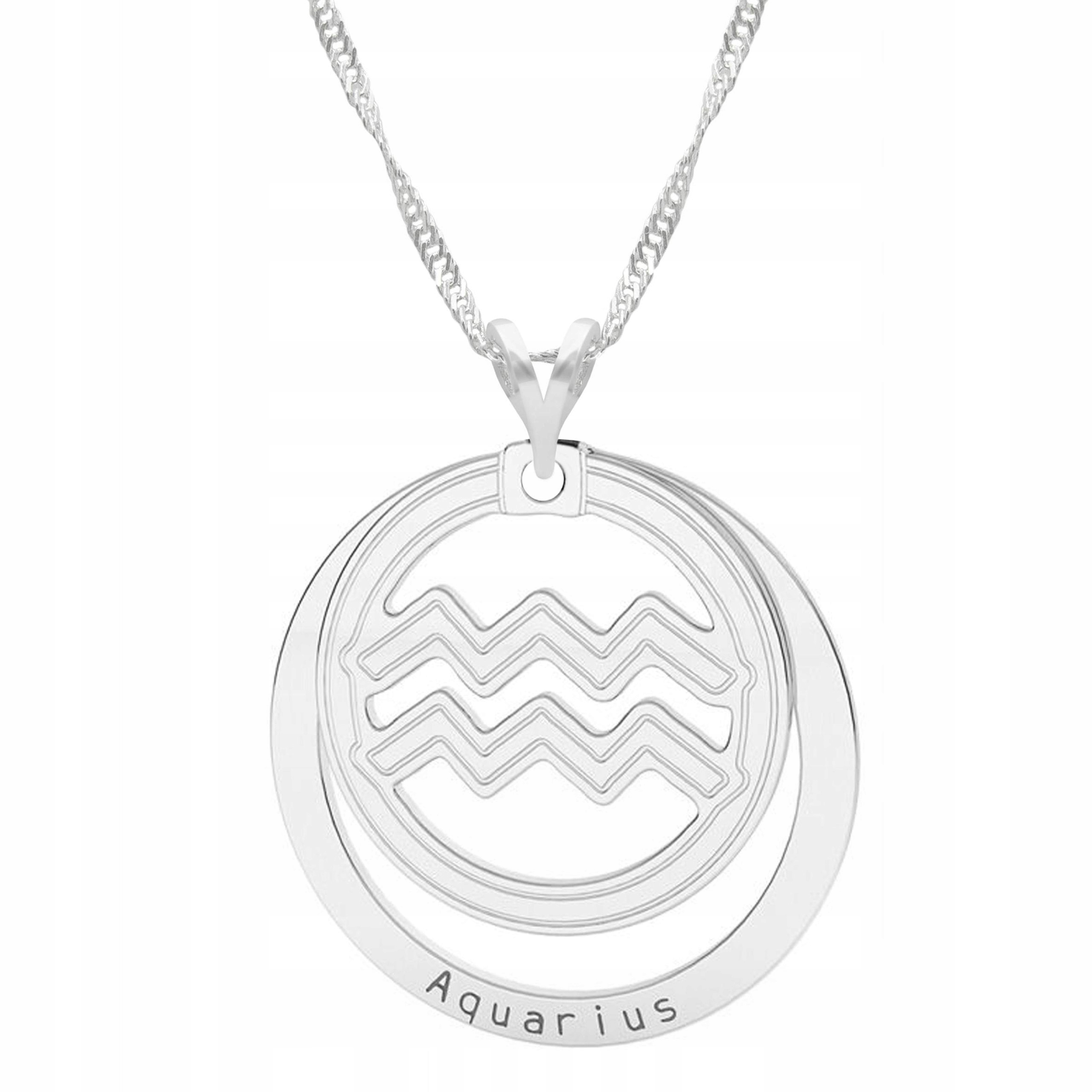 Stříbrný náhrdelník Znamení zvěrokruhu Vodnář Hvězdy Astrologie Zvěrokruh Stříbro 925