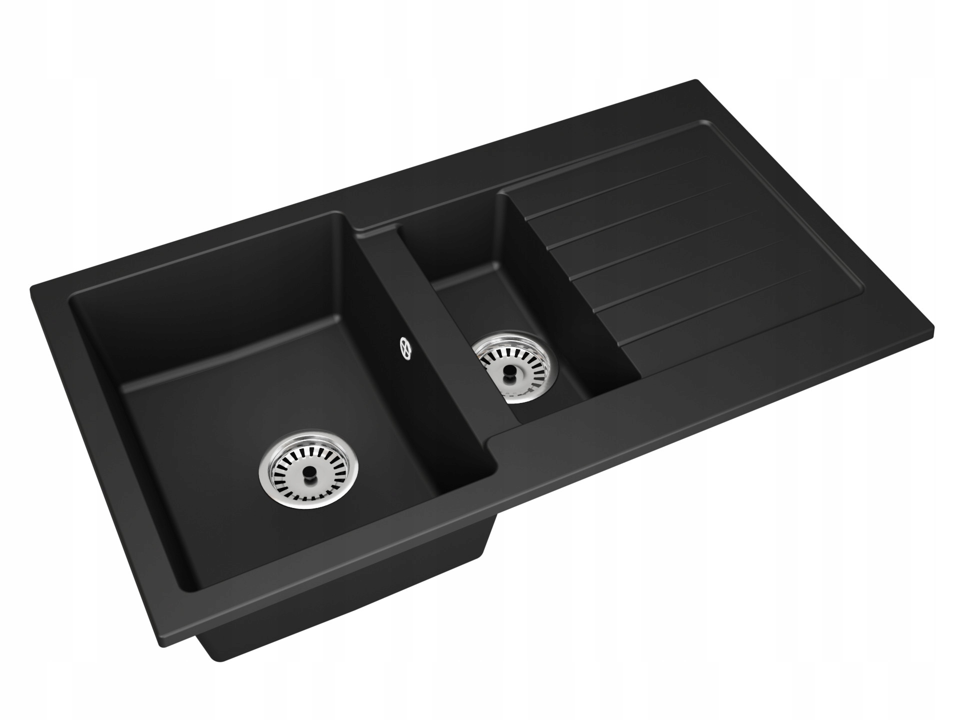 Kuchyňský granitový dřez Atena Jednokomorový Sifon Chrom