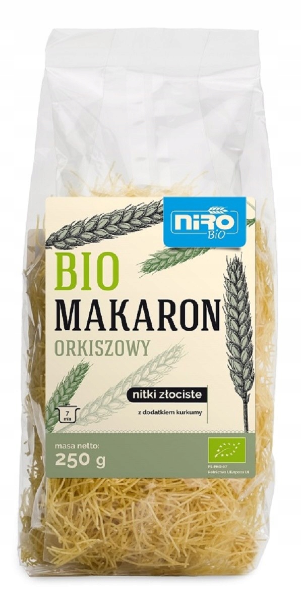 12x Makaron (orkiszowy Z Kurkumą) Nitki Złociste Bio 250 g Niro