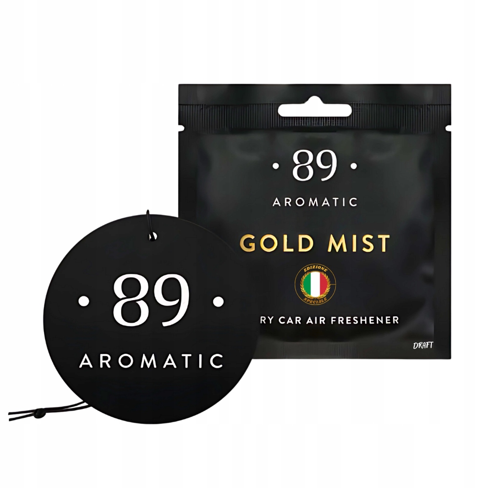 AROMATIC89 zawieszka Gold Mist długotrwały zapach do auta 20 dni luksusu