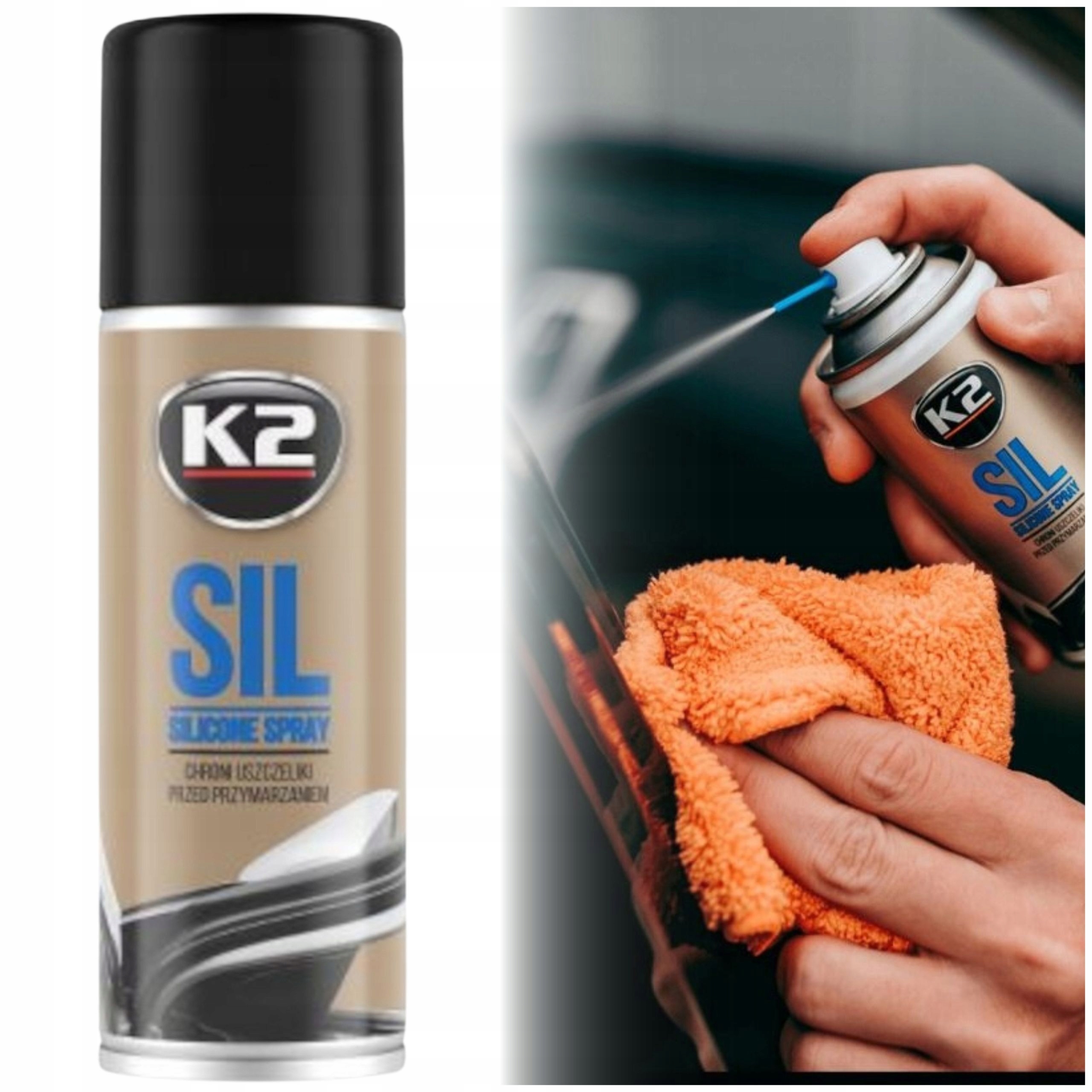 SILIKON DO USZCZELEK SAMOCHODOWYCH K2 SIl 150ml DO KONSERWACJI ŚRODEK SPRAY
