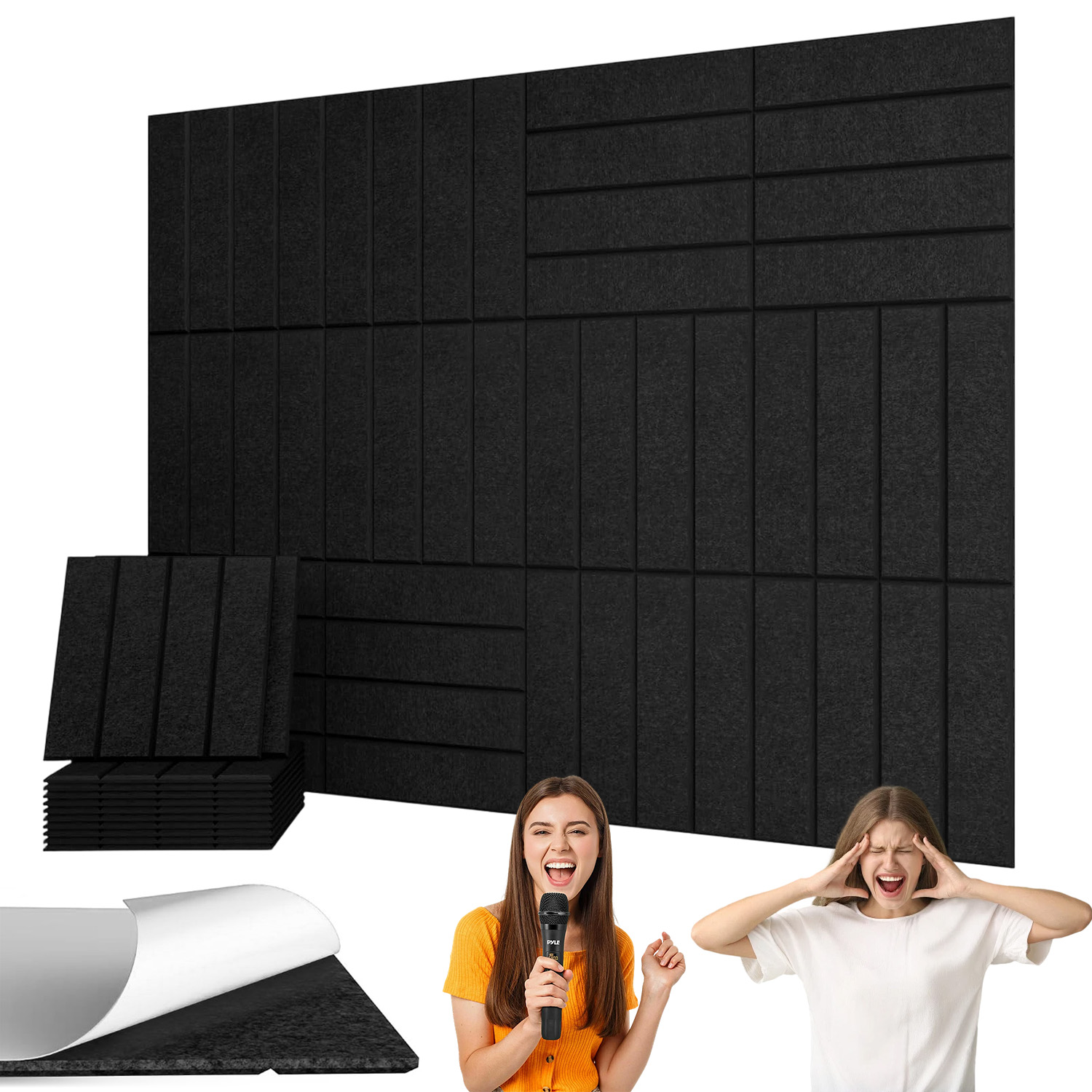 Akustické Odhlučňovací Panely Samolepící Sada 12 Ks 30X30 CM Do Interiéru