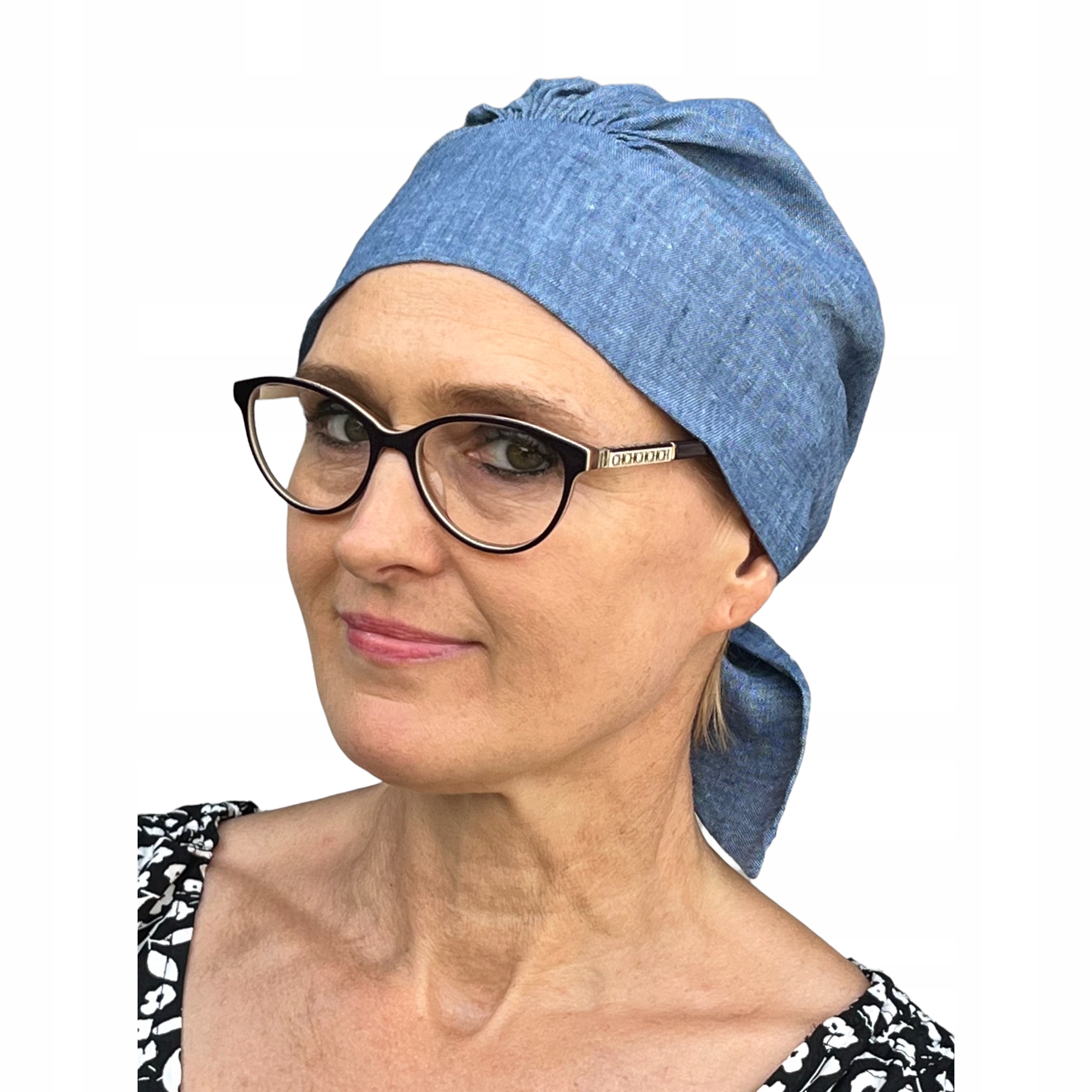 

Turban Tess L-316 jeans chusta na głowę na lato
