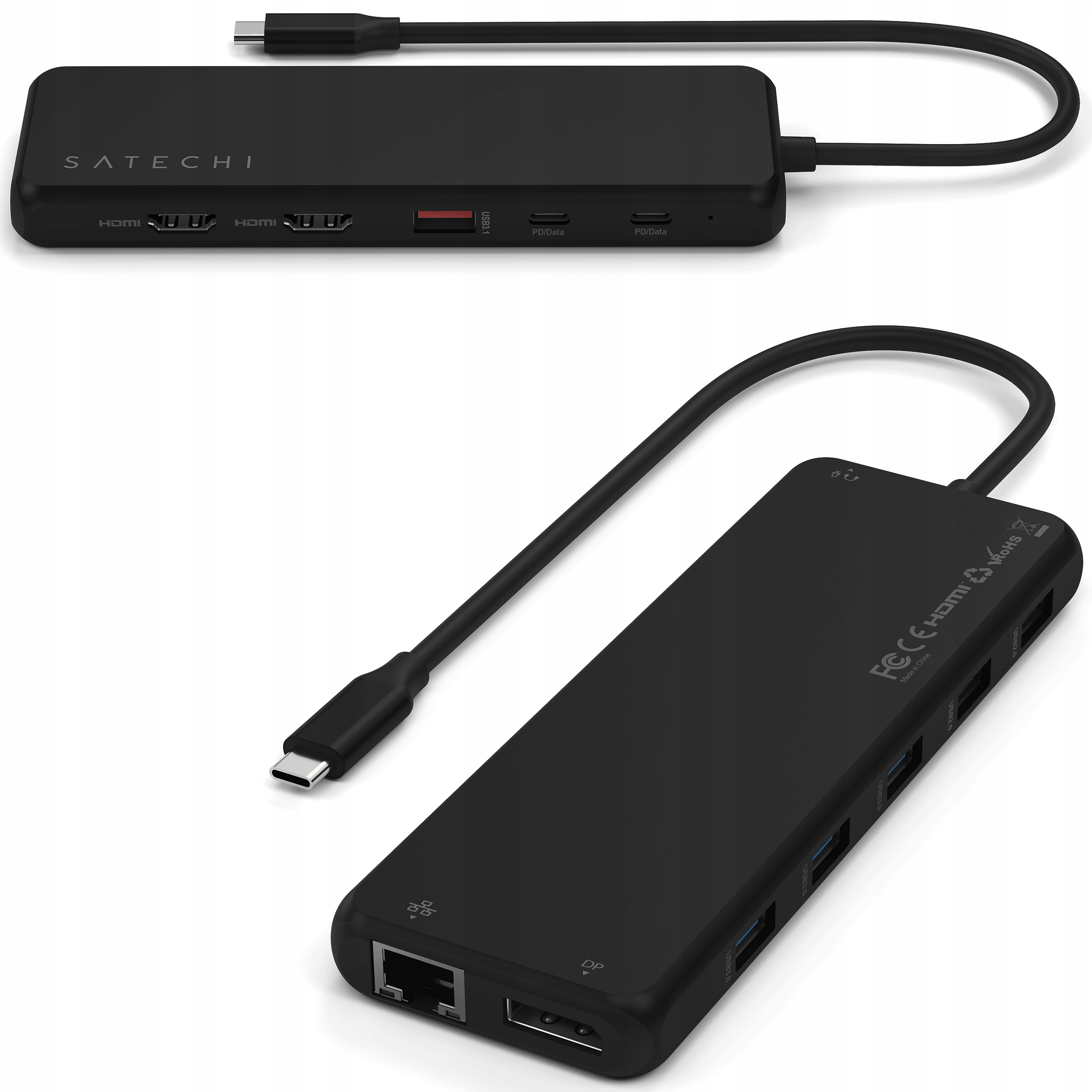 Satechi 13v1 Multiport Adapter Usb-c Hub s Ethernetem, Usb-a, 2x Hdmi 4K, Dp 1.4