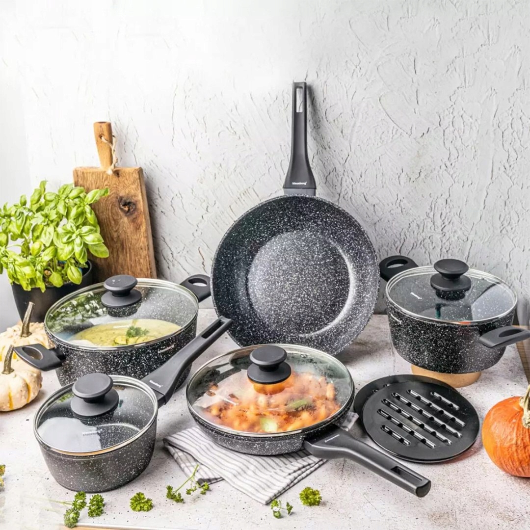 ZESTAW GARNKÓW MARMURKOWA 2x PATELNIA Rondel GARNKI ZESTAW + POKRYWKI Kod producenta KB-7657