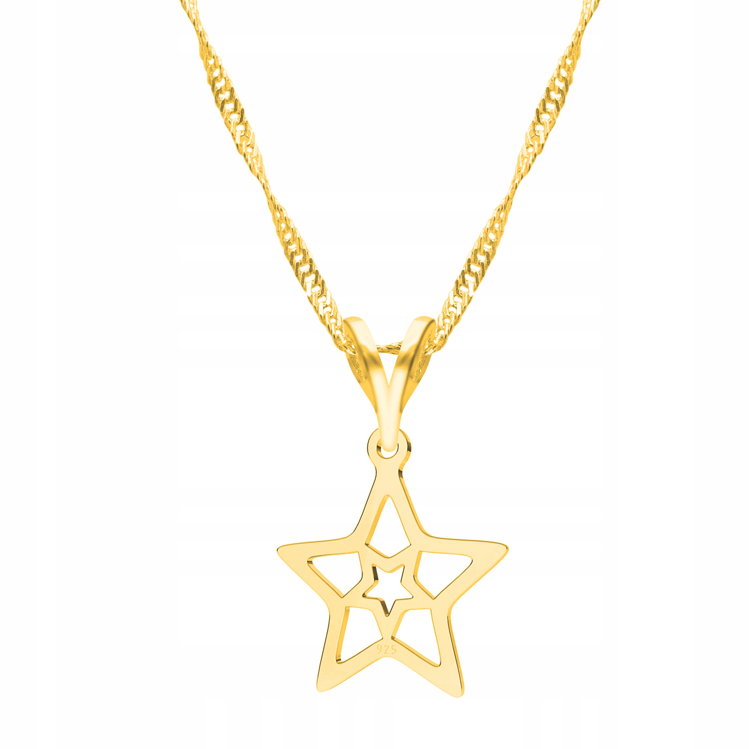 Řetízek zlatý náhrdelník 925 Hvězda Hvězdička