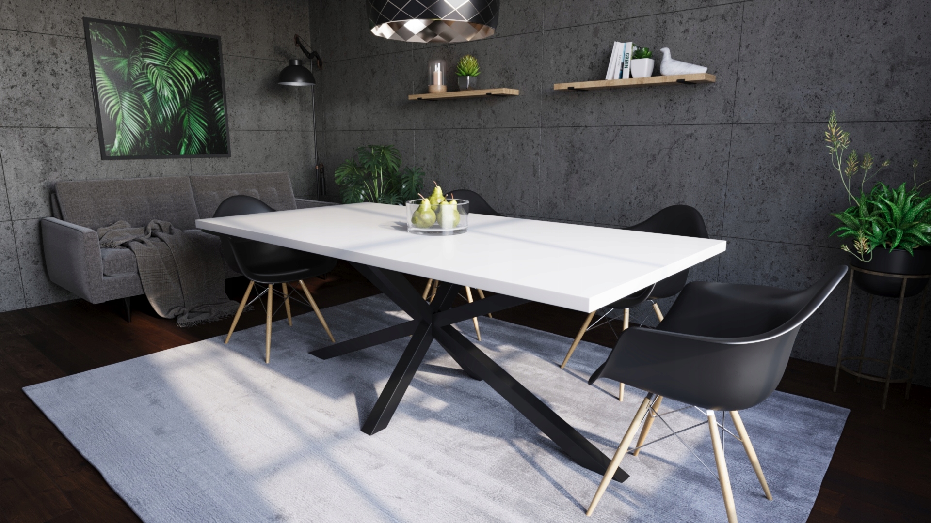 Stół Rozkładany Kuchenny Do Salonu Jadalni 180/280 x 90 cm EGGER HALIFAX Maksymalna długość rozłożonego stołu 280 cm