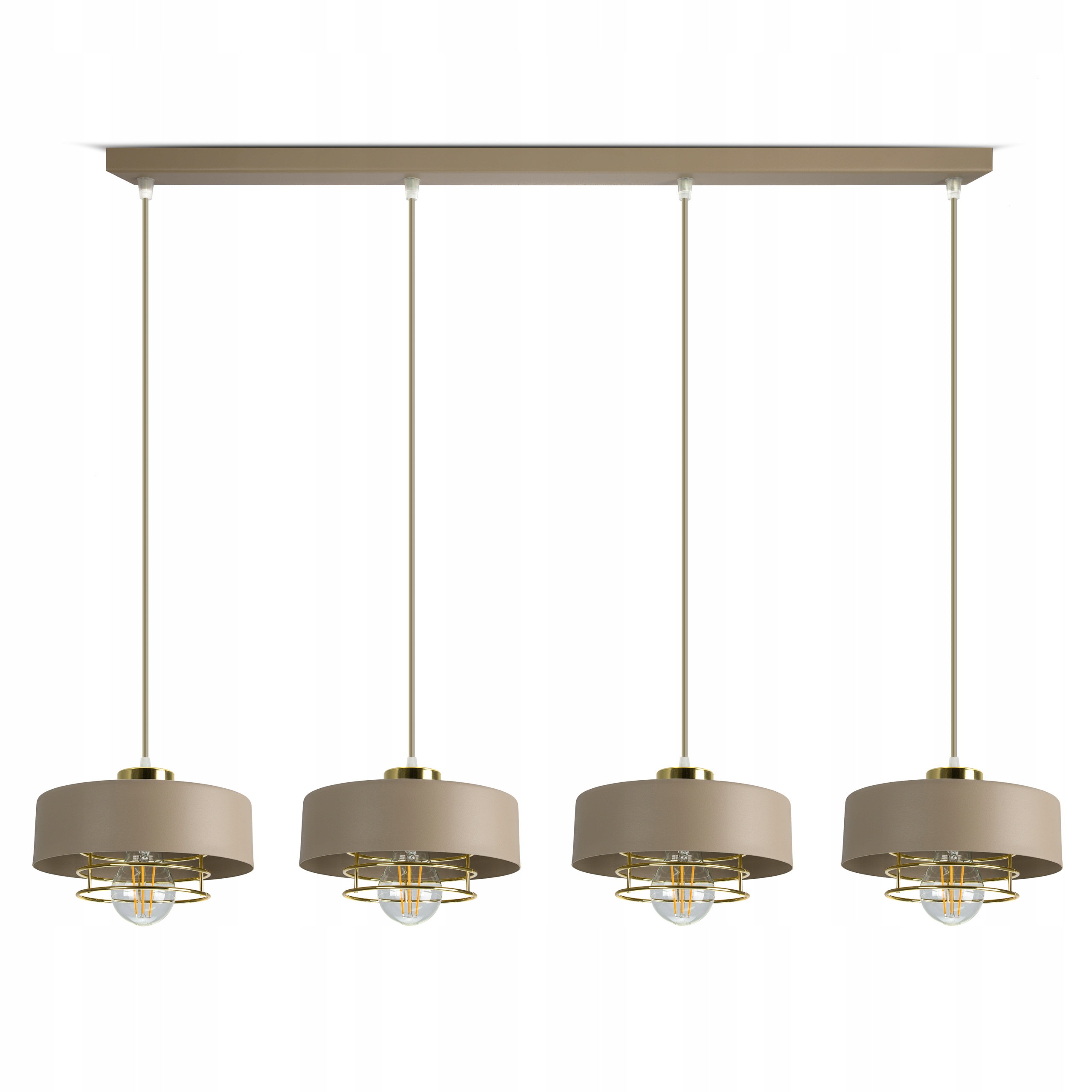 Veľká závesná stropná lampa Luster Béžová Ecru Zlato 4xE27 Led 760-BZ4