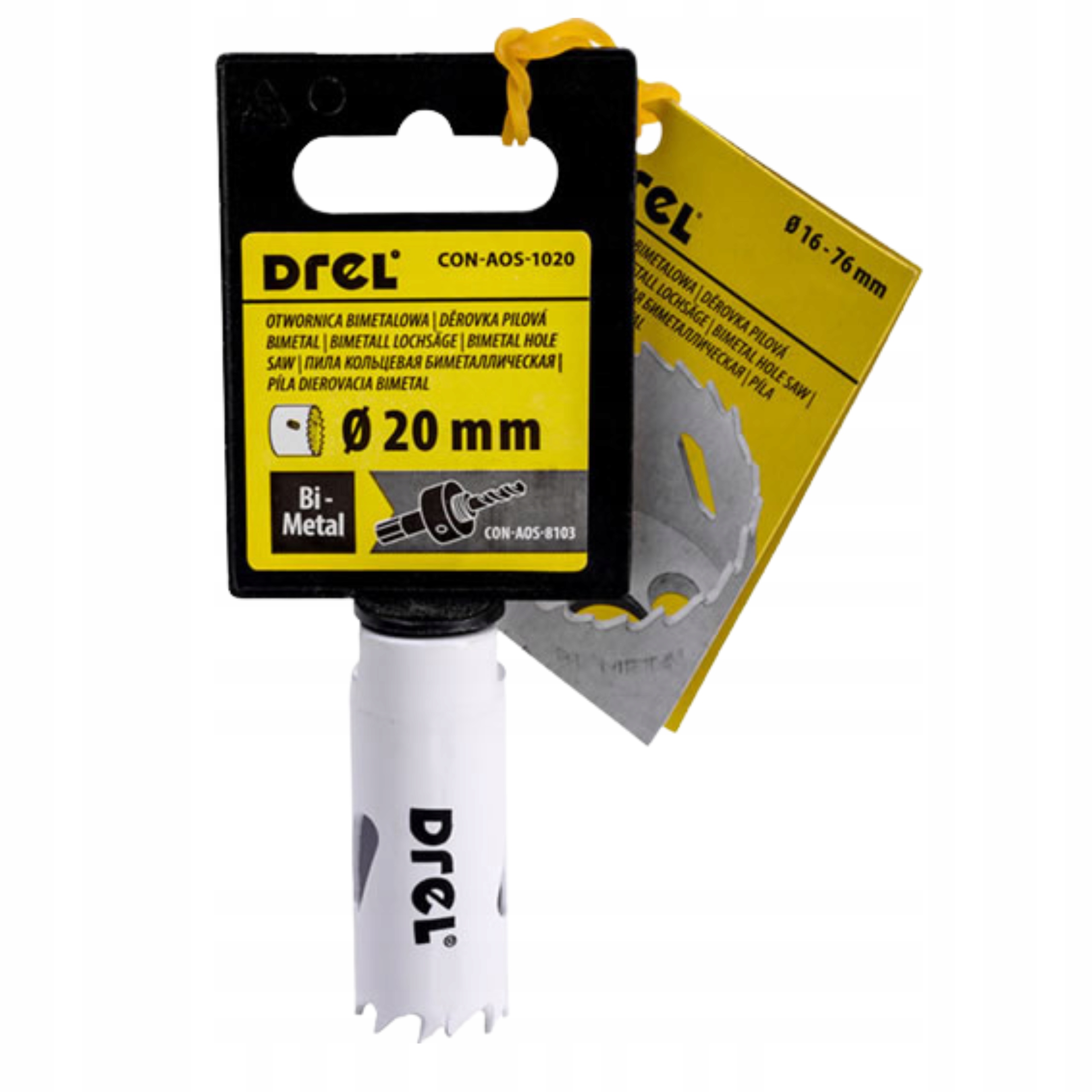 OTWORNICA KORONKA BIMETALOWA DO METALU DREWNA PLASTIKU 20 mm UNIWERSALNA Seria CON-AOS