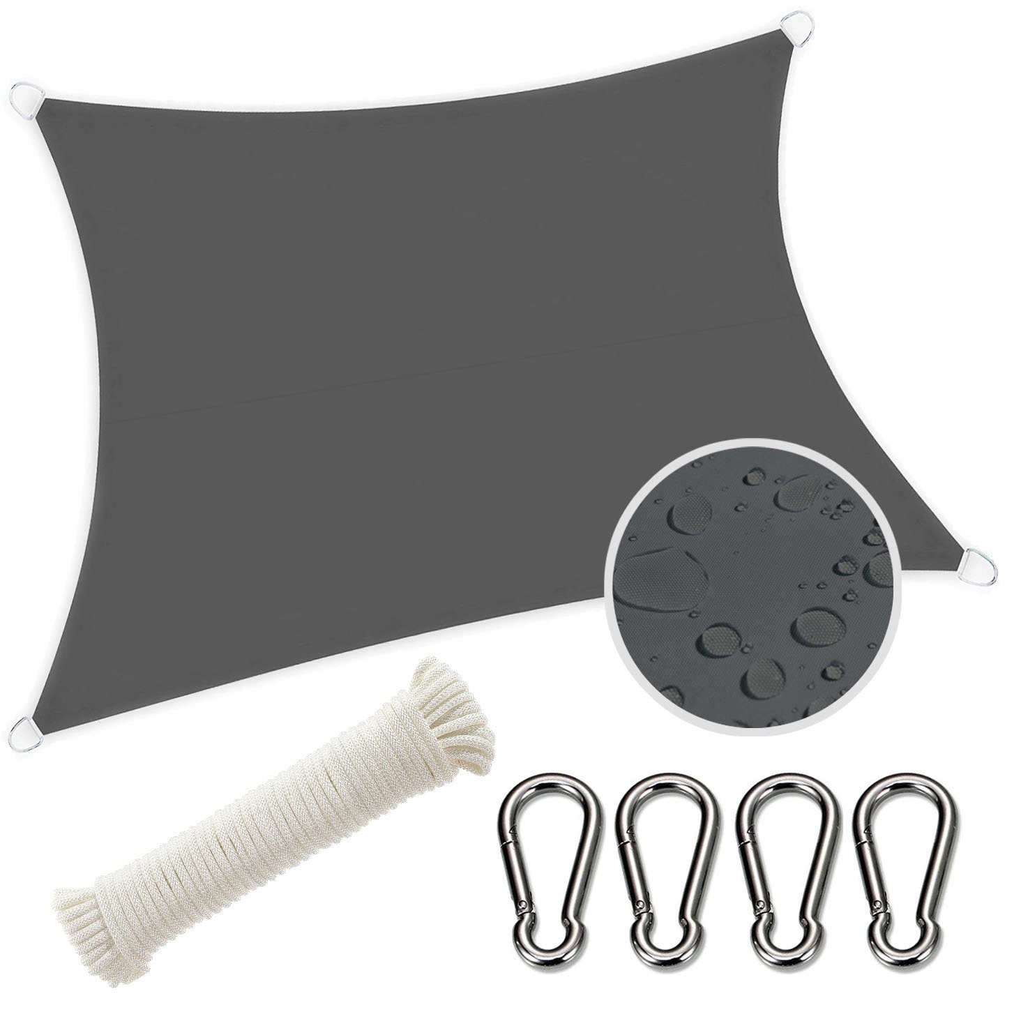 Sluneční plachta Voděodolná na Terasa Balkon Markýza 3x2 m Grafitová