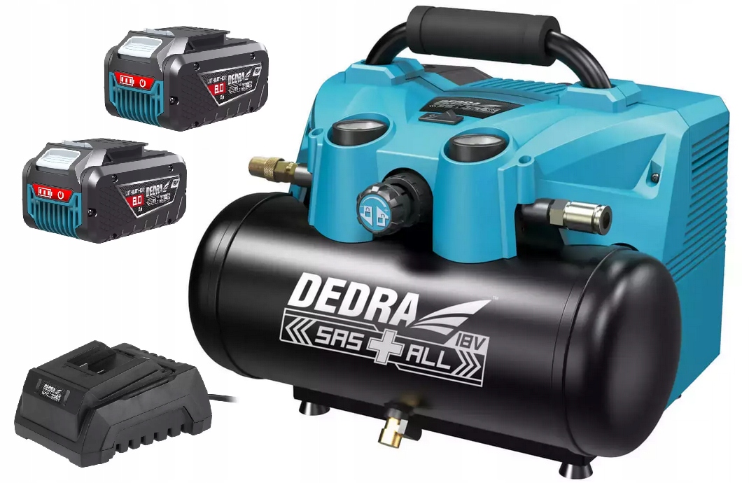 DEDRA Kompresor akumulatorowy 2x18V SAS+ 2X 8AH
