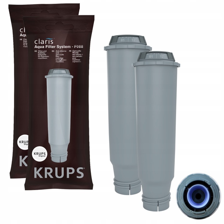 2x Filtr na vodu Krups Claris F088 pro kávovar, originální filtrační vložka