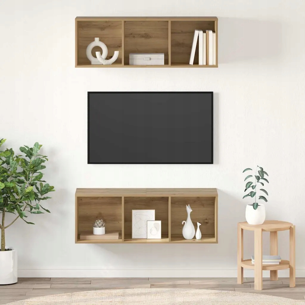 vidaXL Sestava Tv skříněk 2 pcs Artisanový dub 37 x 37 x 107 cm