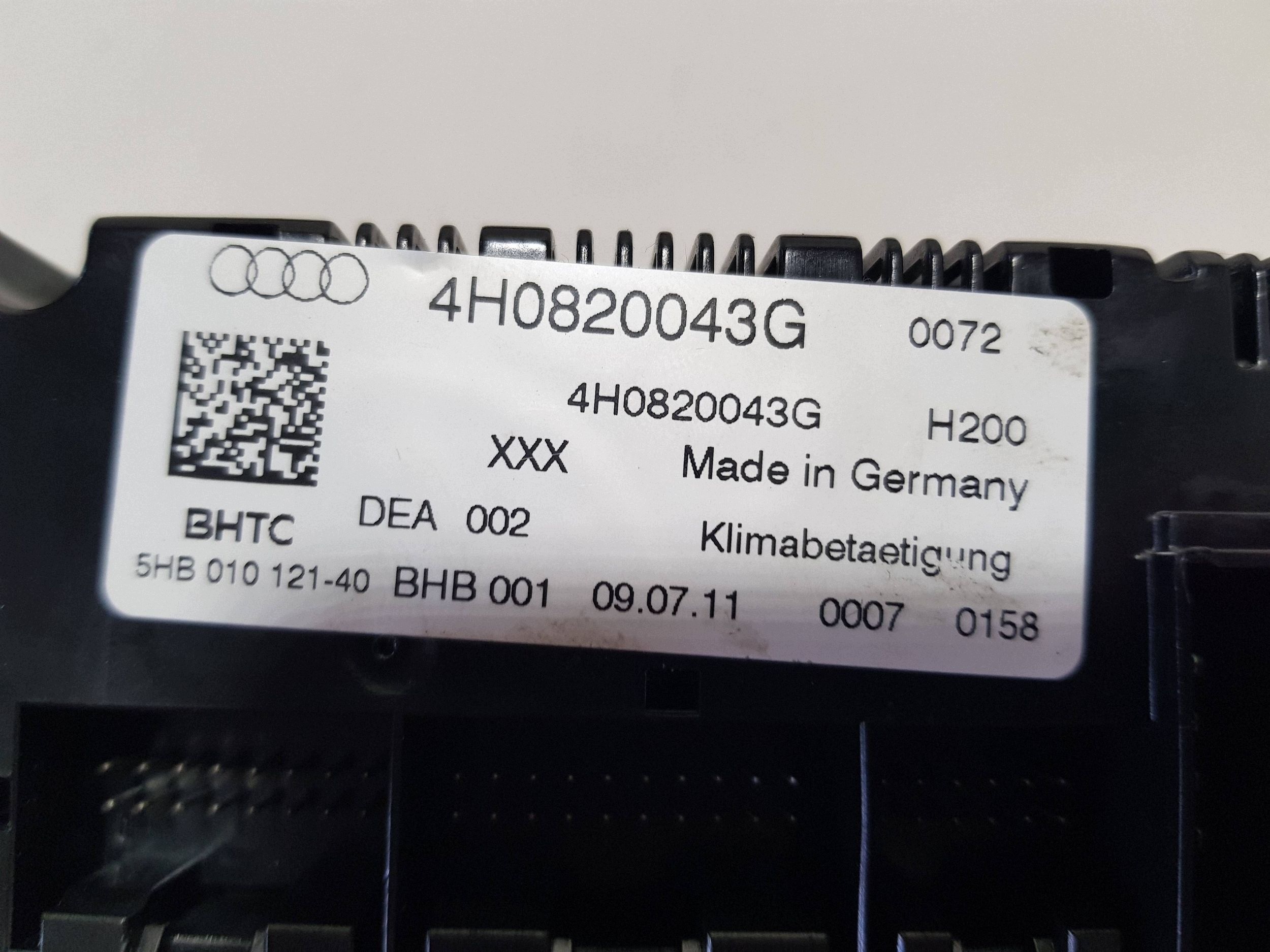Audi A8 D4 4H Unite commande clima 4H0820043G
